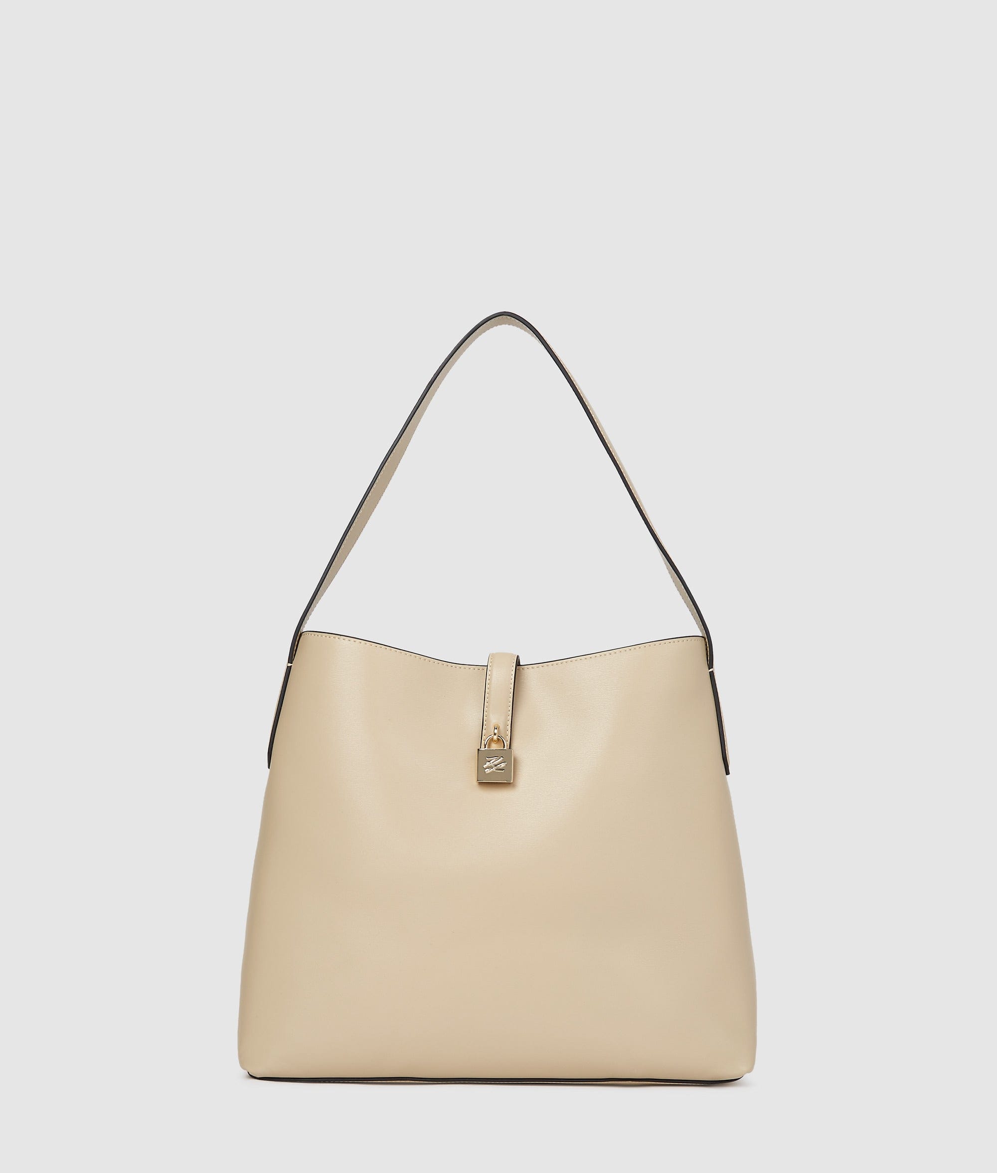 KarlLagerfeld Kautograph Padlock Hobo Bag Safari