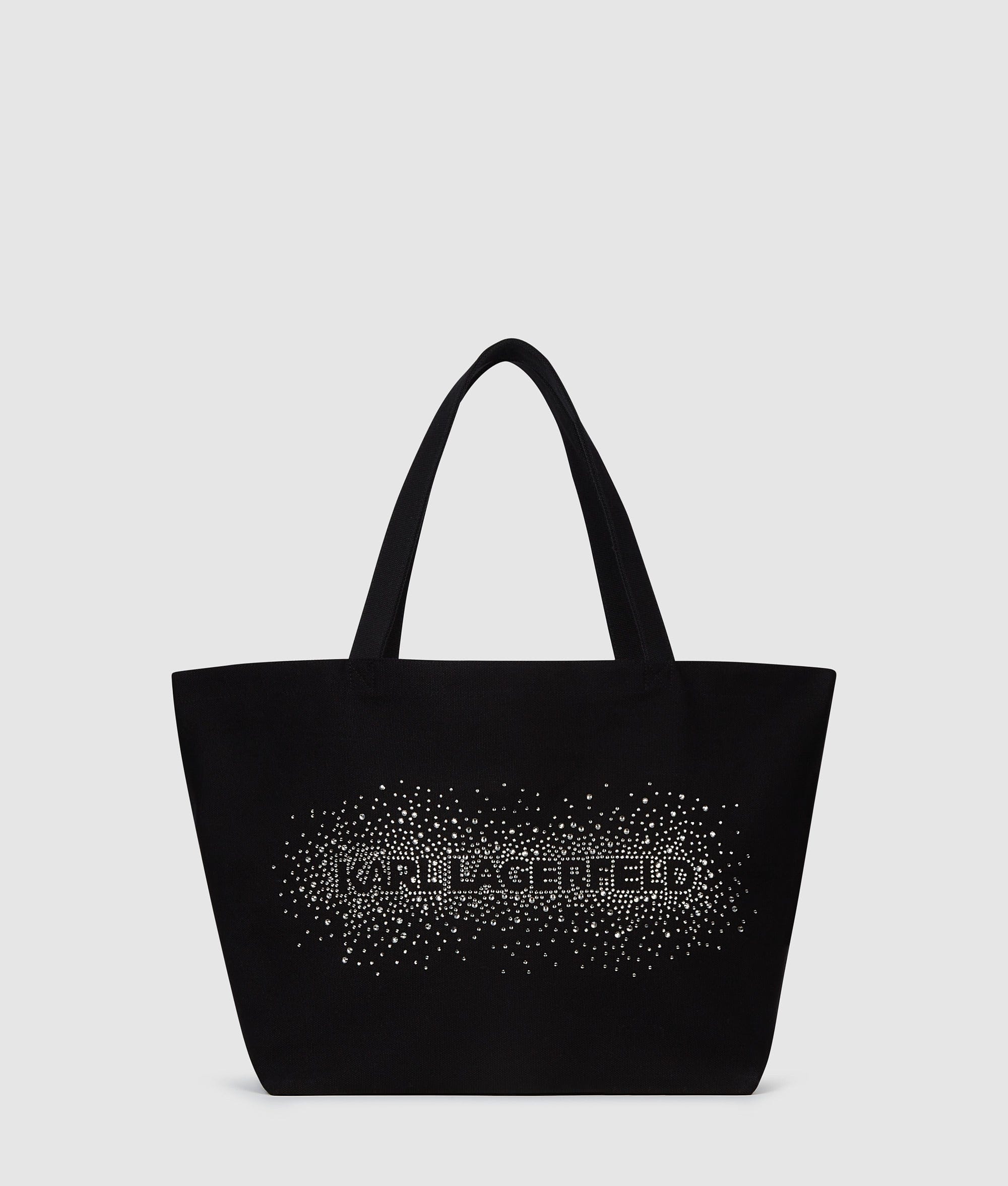 KarlLagerfeld Logo Rhinestone Shopper Black