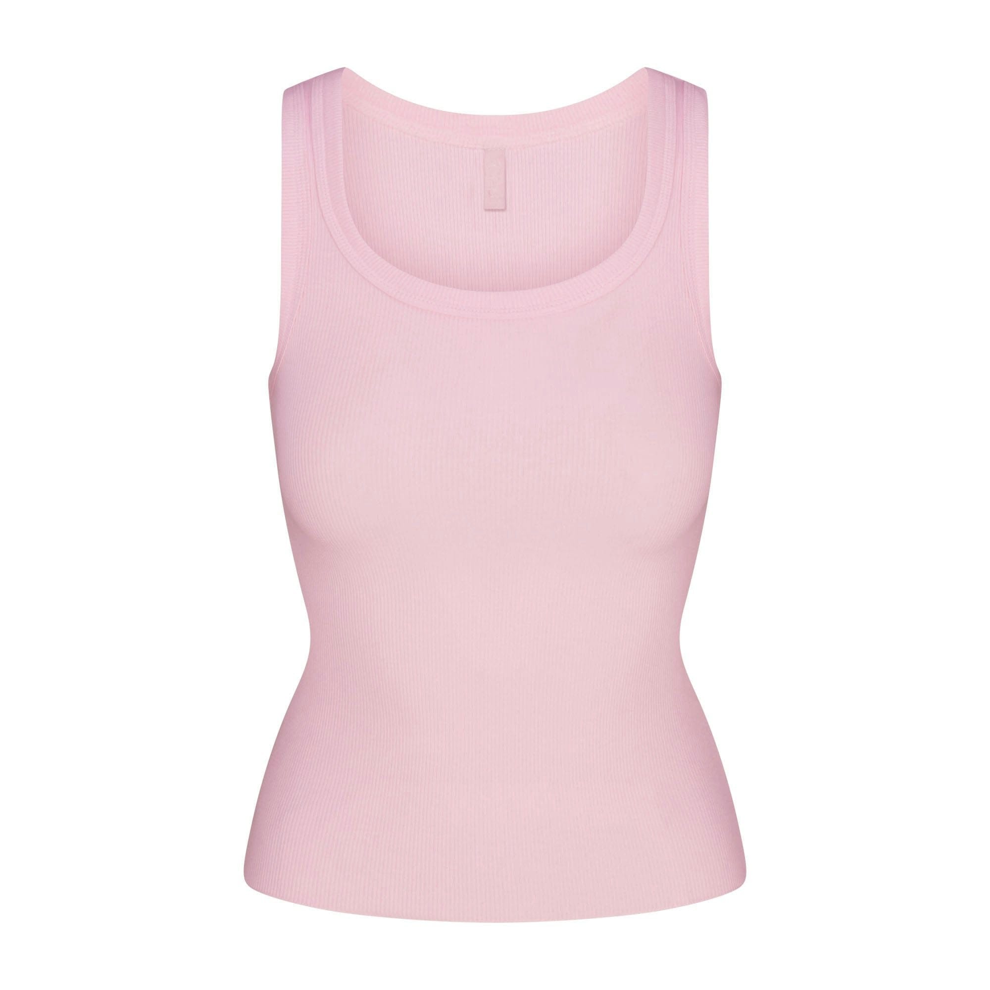 Skims Cotton Rib Scoop Neck Tank Cherry Blossom