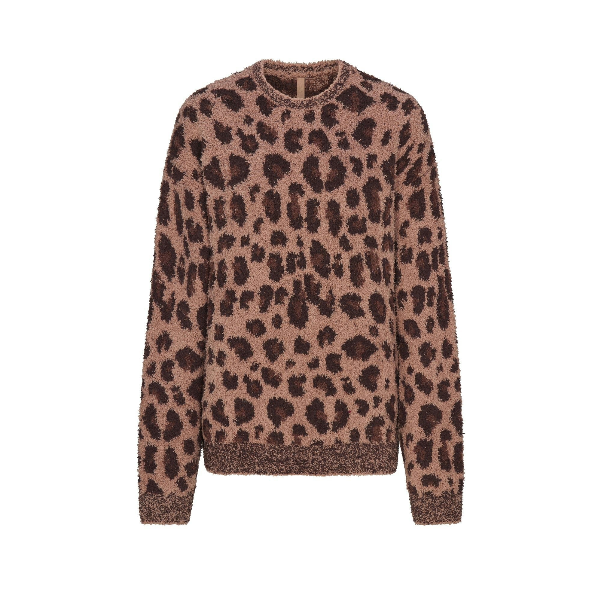 Skims Cozy Oversized Crewneck Pullover Sienna Leopard Print