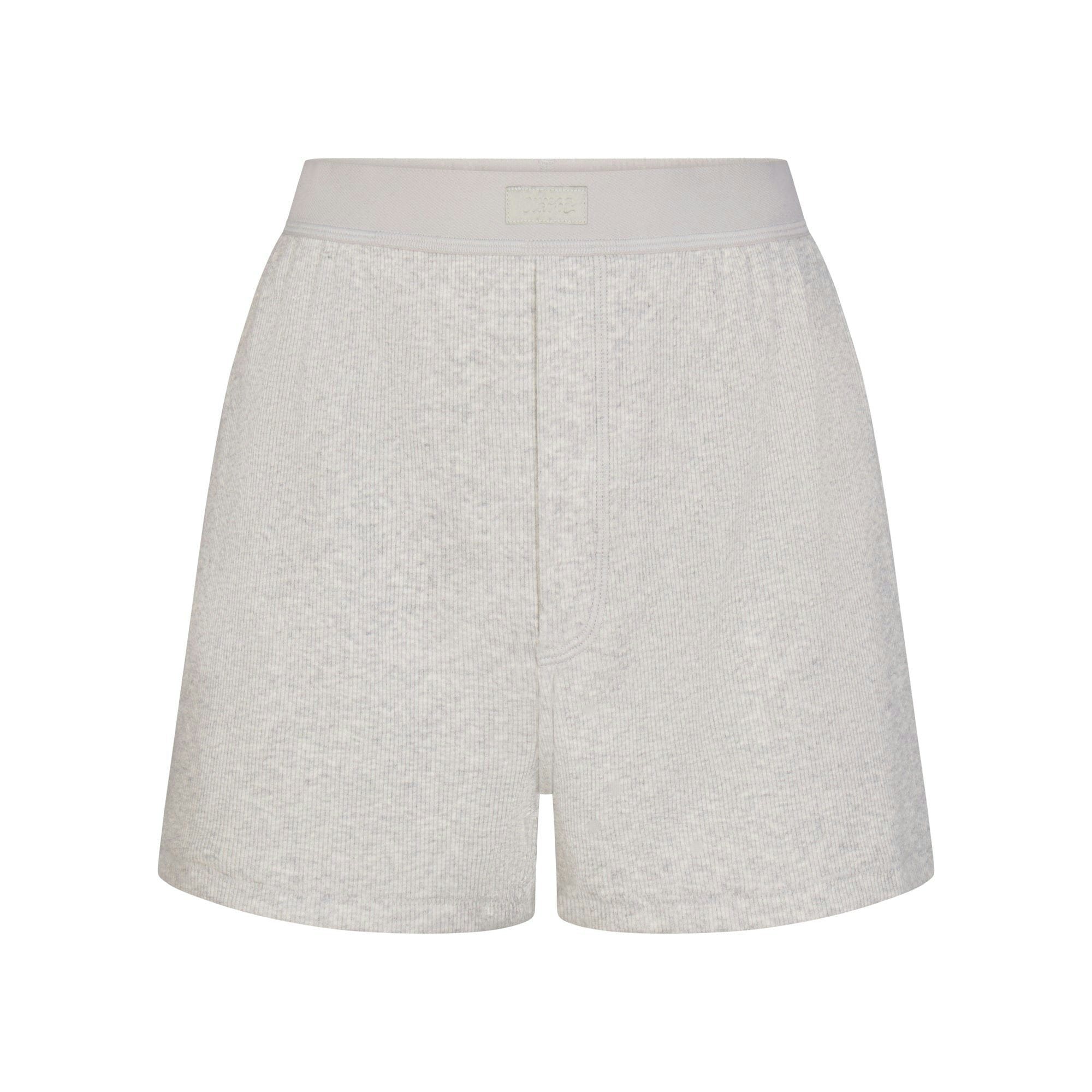 Skims Cotton Rib Loose Boxer Light Heather Grey