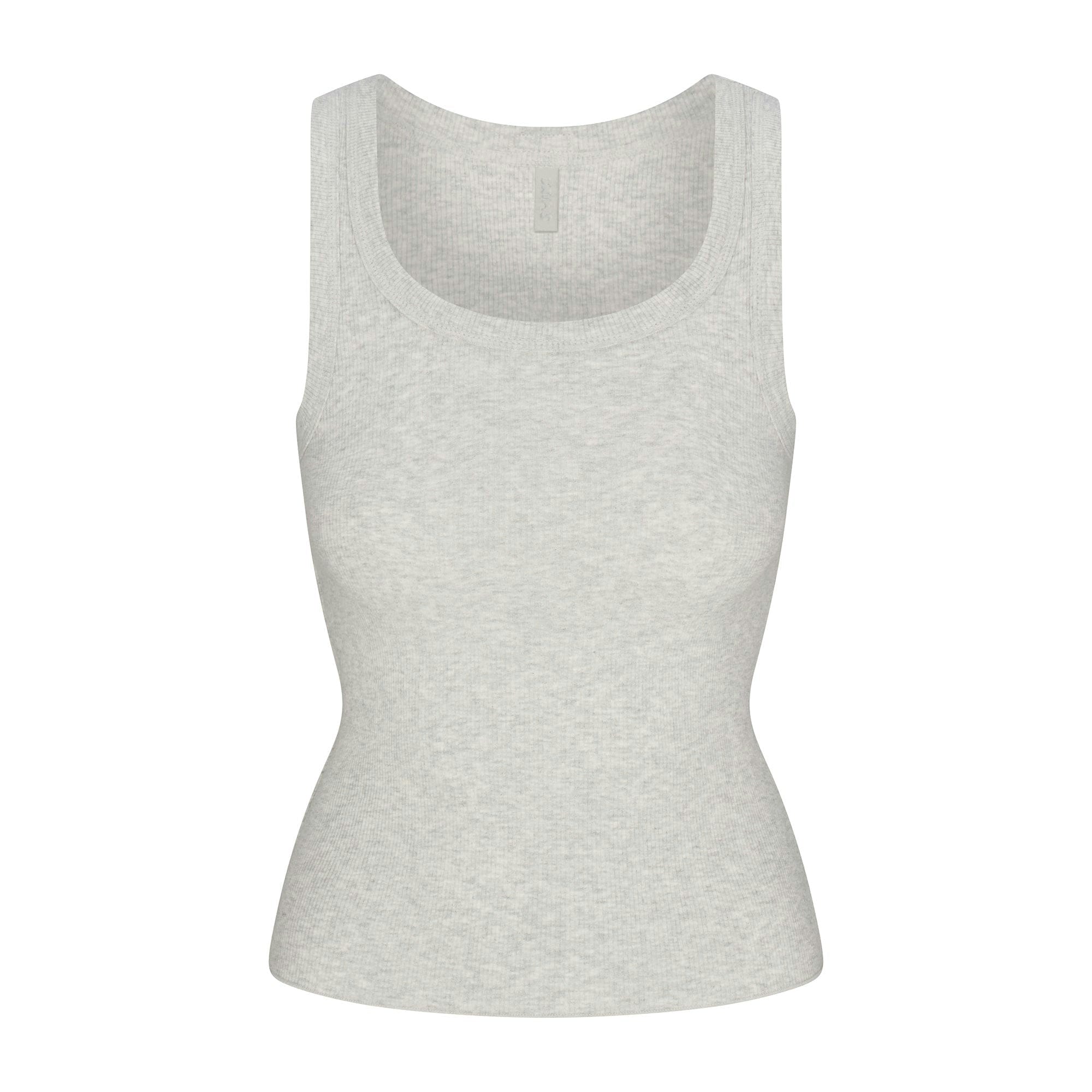 Skims Cotton Rib Scoop Neck Tank Light Heather Grey