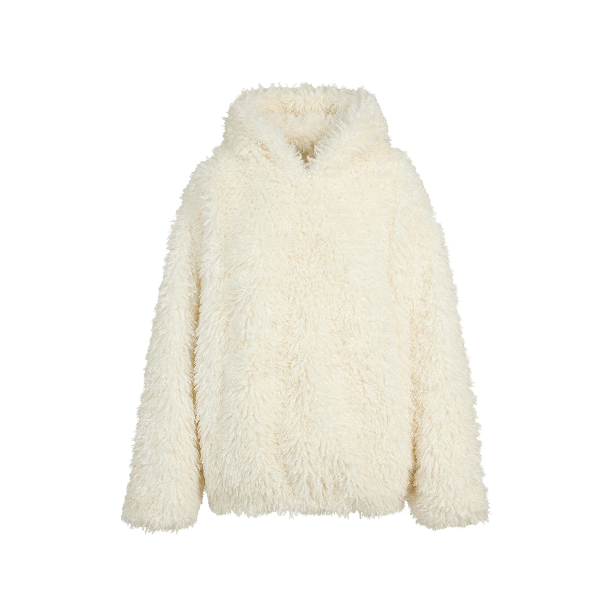 Skims Faux Fur Hoodie Egret