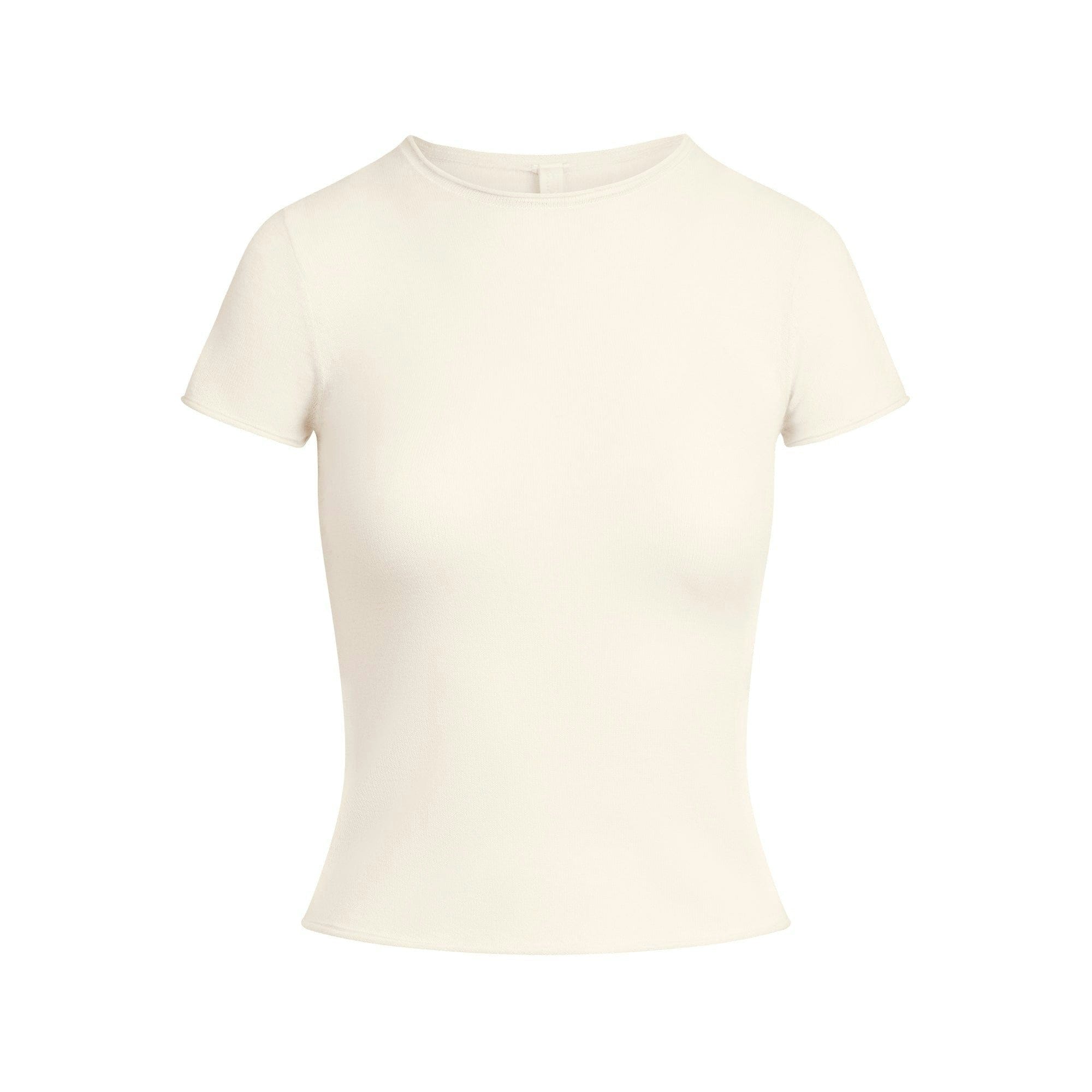 Skims Featherweight Cashmere T-Shirt Egret
