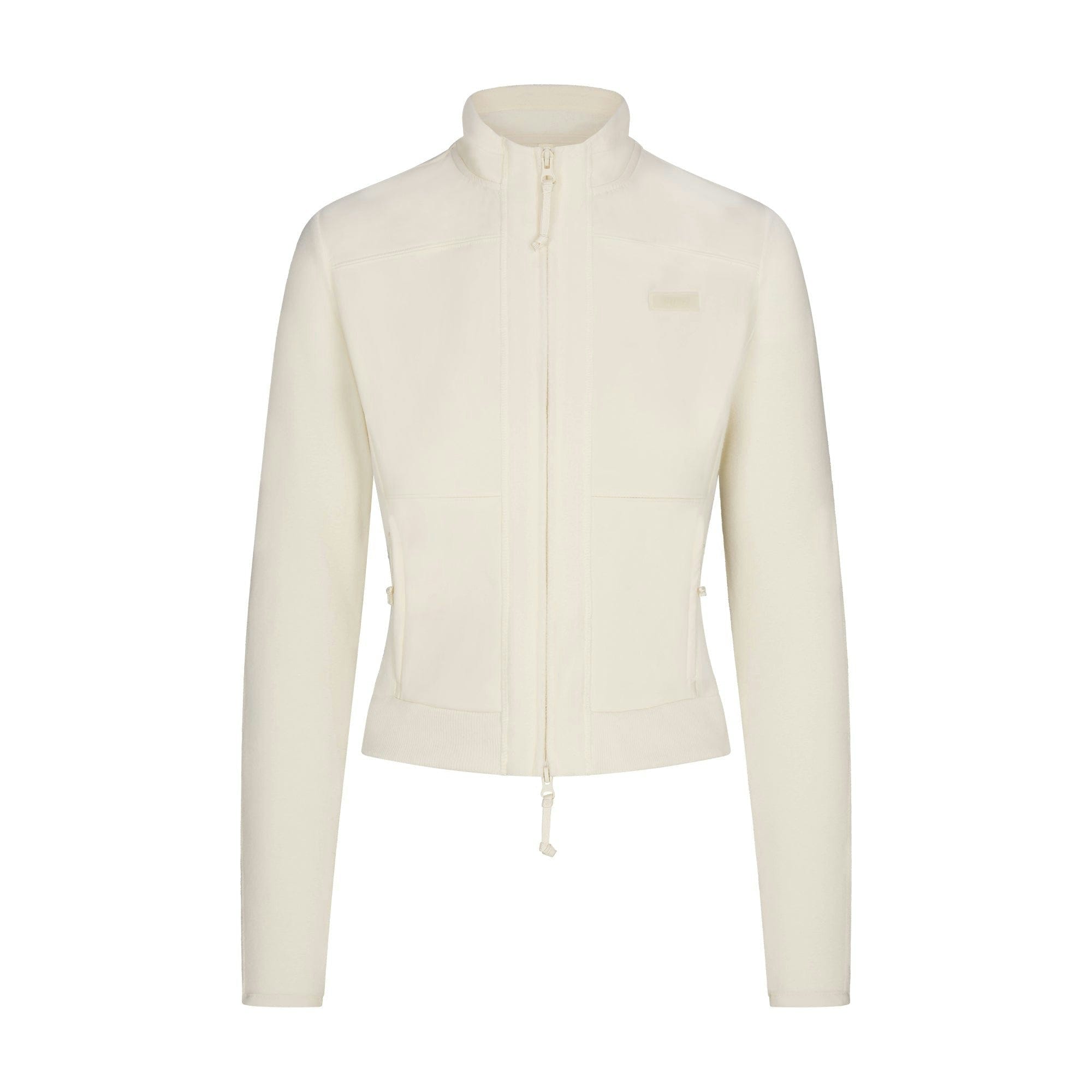 Skims Outdoor Fleece Fitted Jacket Ecru