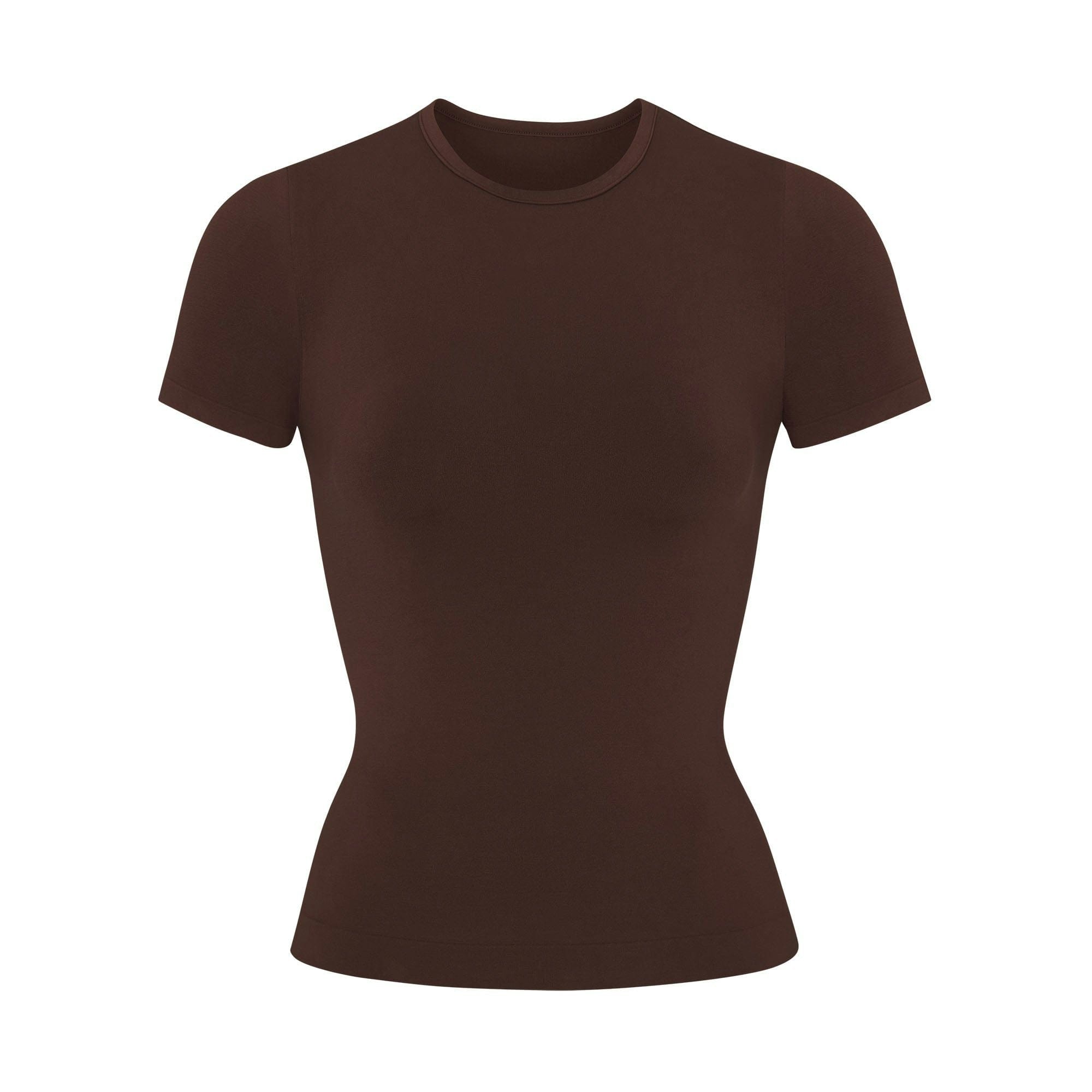 Skims Soft Smoothing Seamless T - Shirt Cocoa