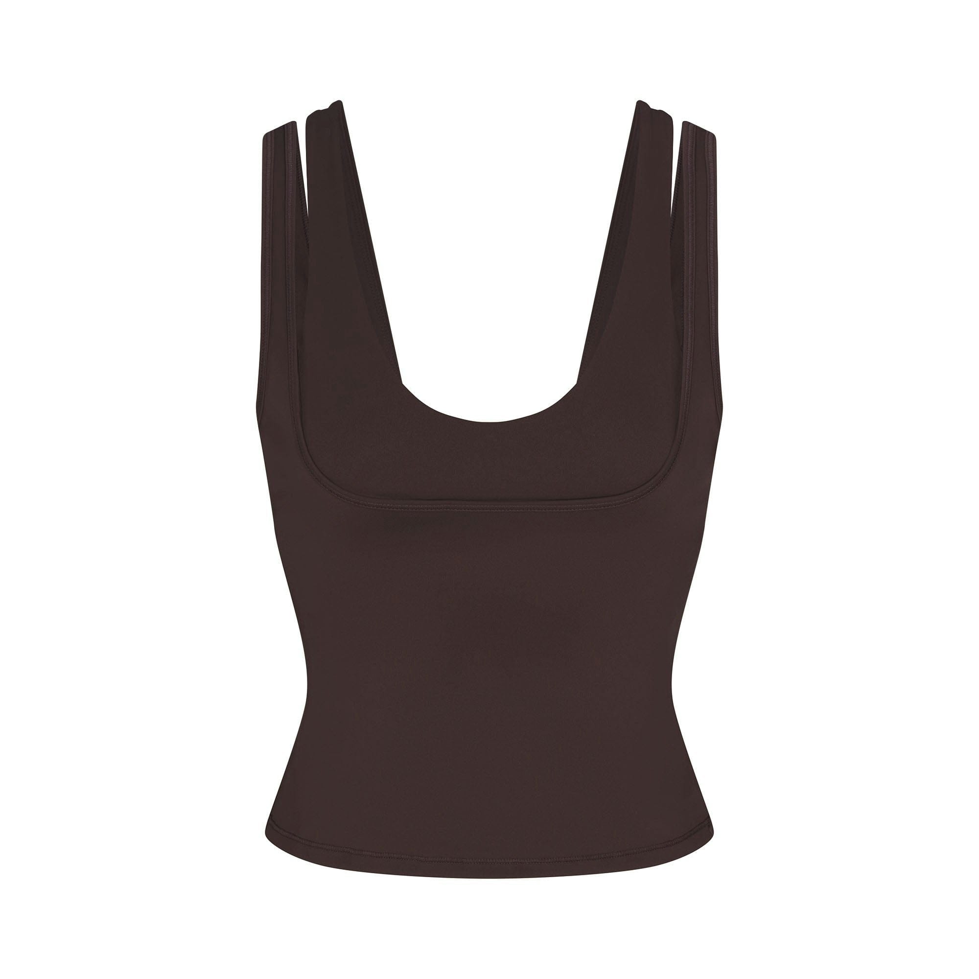 Skims Nikeskims Matte Double Strap Scoop Tank Dark Sepia