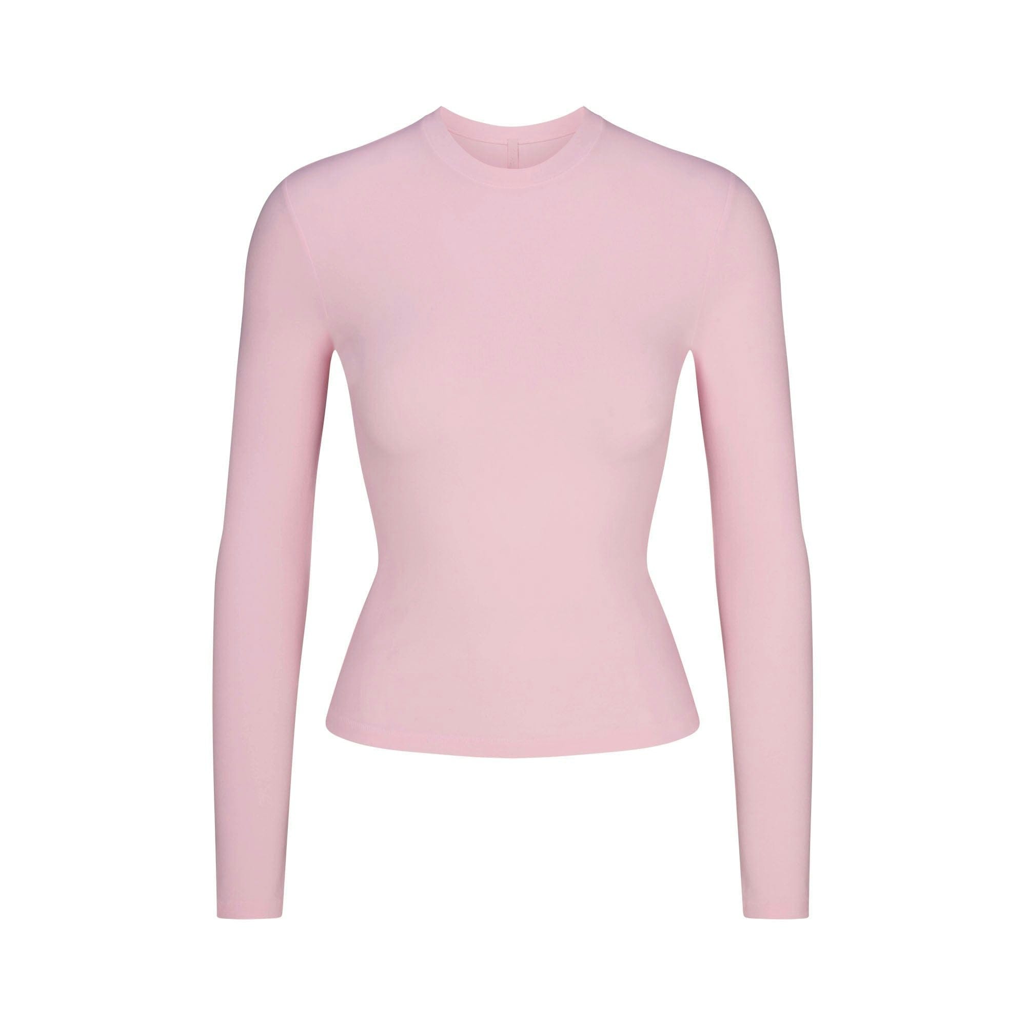 Skims Cotton Jersey Long Sleeve T - Shirt Cherry Blossom