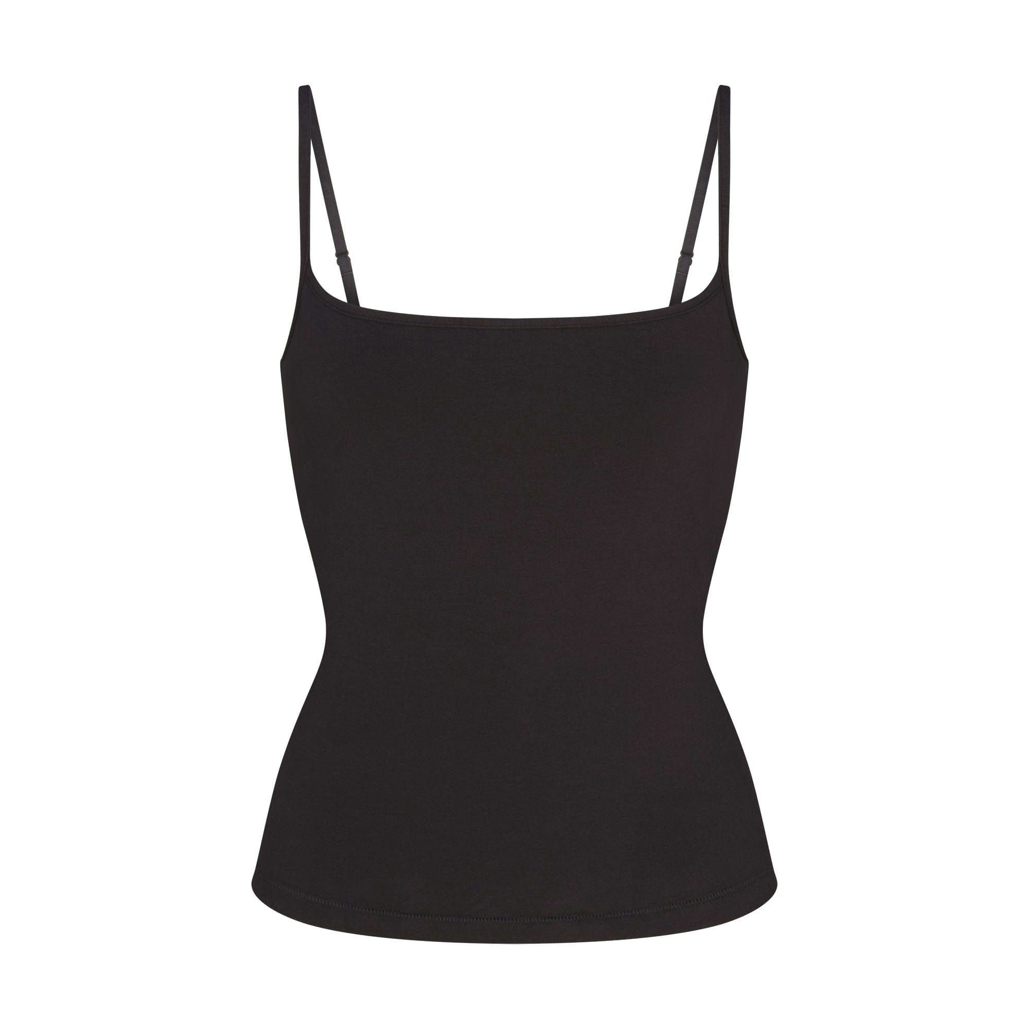 Skims Cotton Jersey Scoop Neck Cami Soot