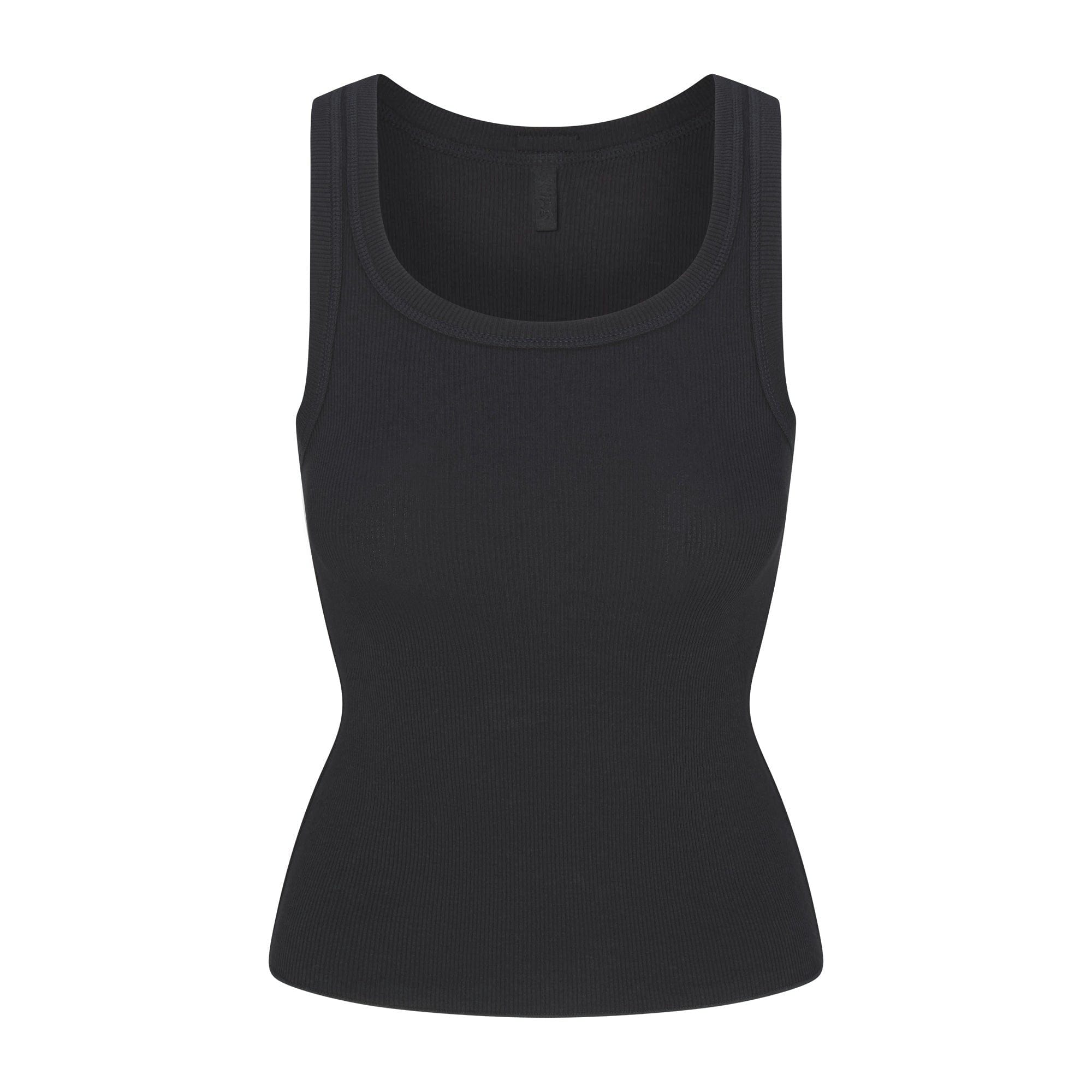 Skims Cotton Rib Scoop Neck Tank Soot