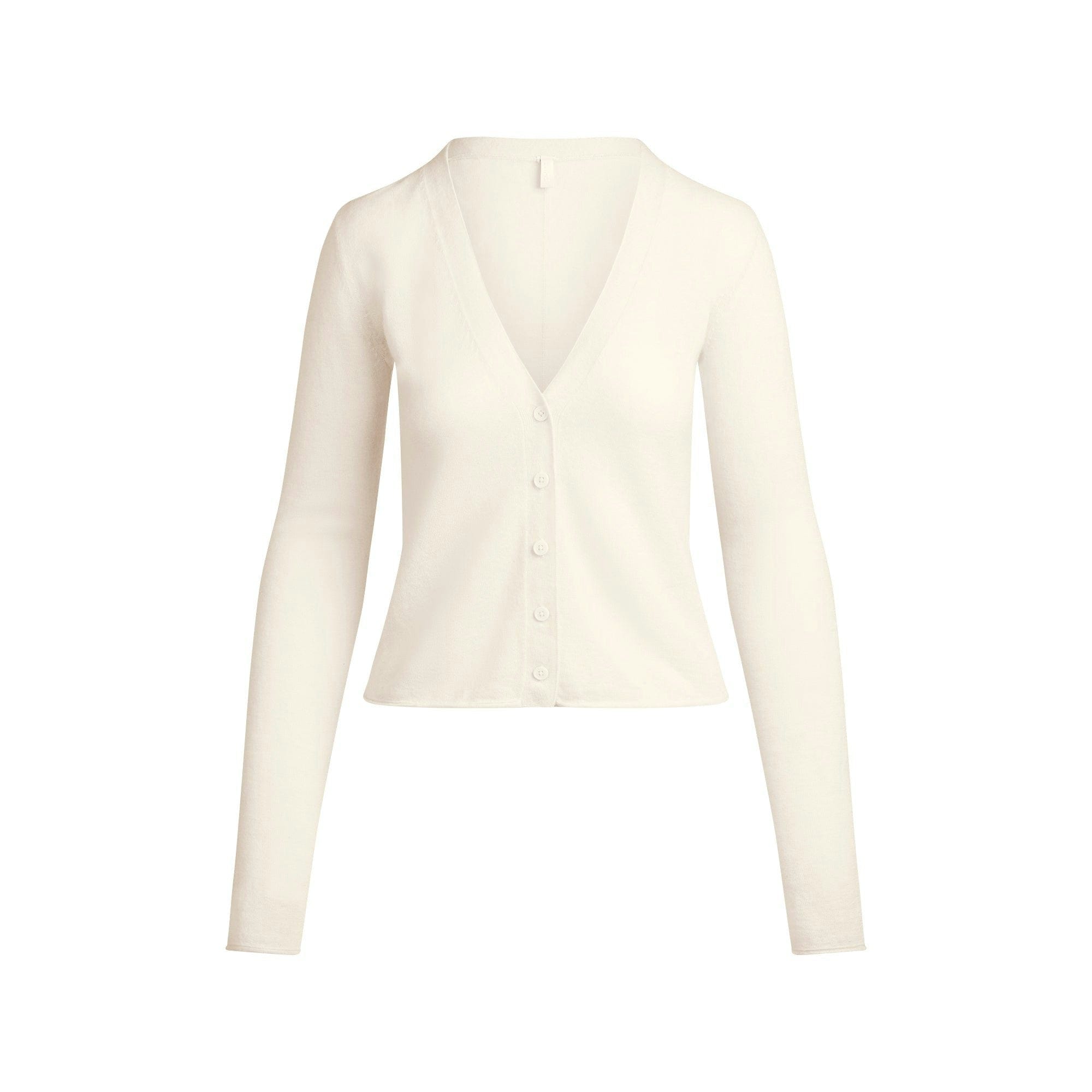 Skims Featherweight Cashmere Cardigan Egret