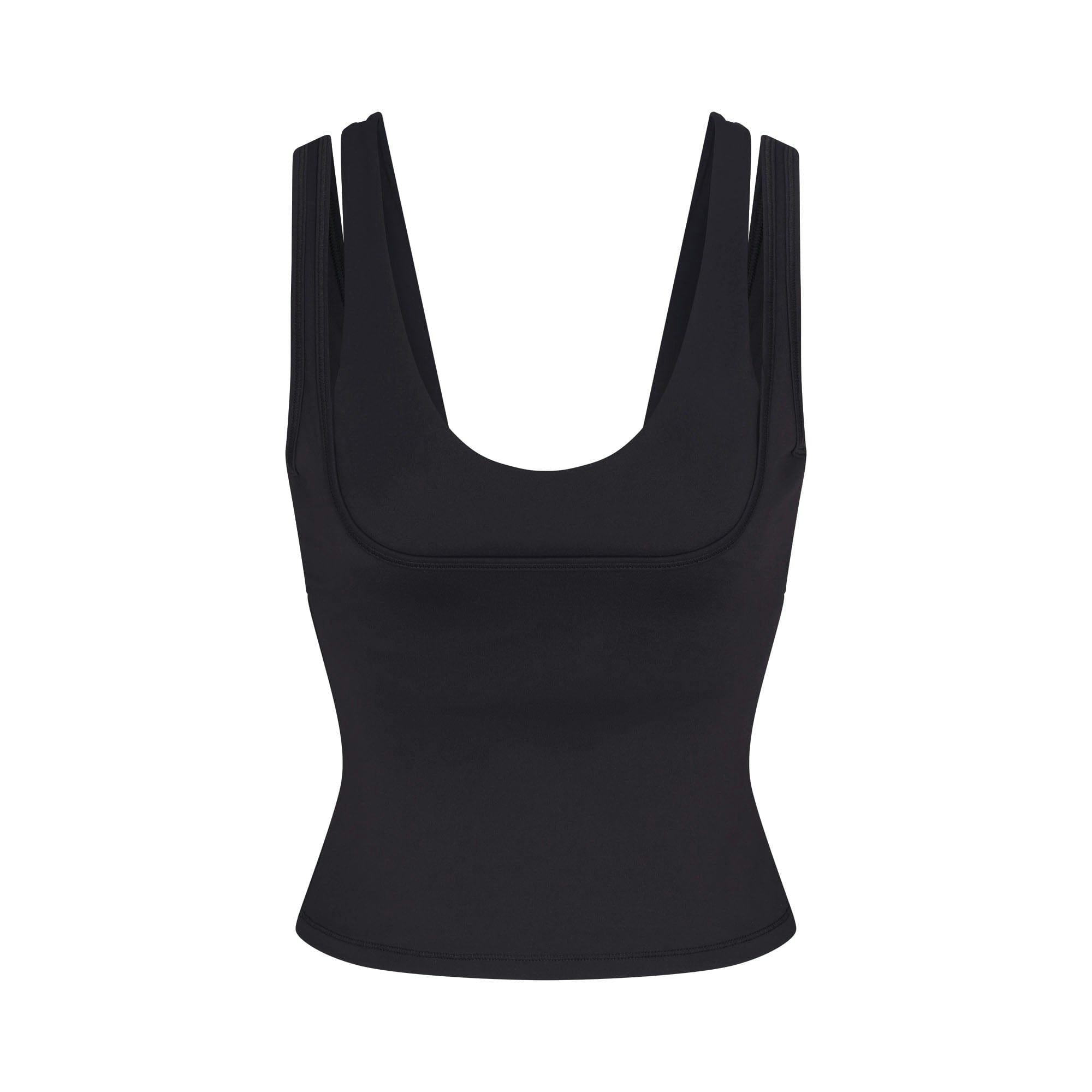 Skims Nikeskims Matte Double Strap Scoop Tank Obsidian