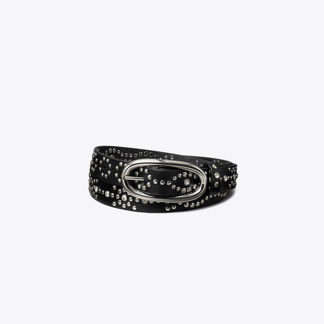 Tory Burch Pierced Studded Belt Black