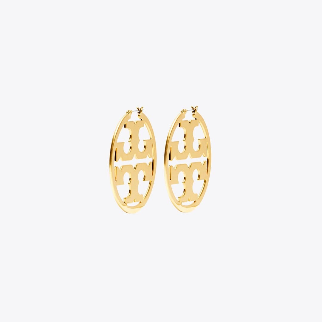 Tory Burch Icon Hoop Earrings Tory Gold