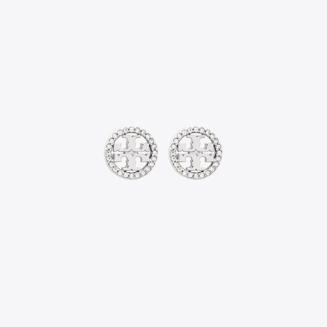Tory Burch Icon Pav Stud Earrings Tory Silver/Crystal