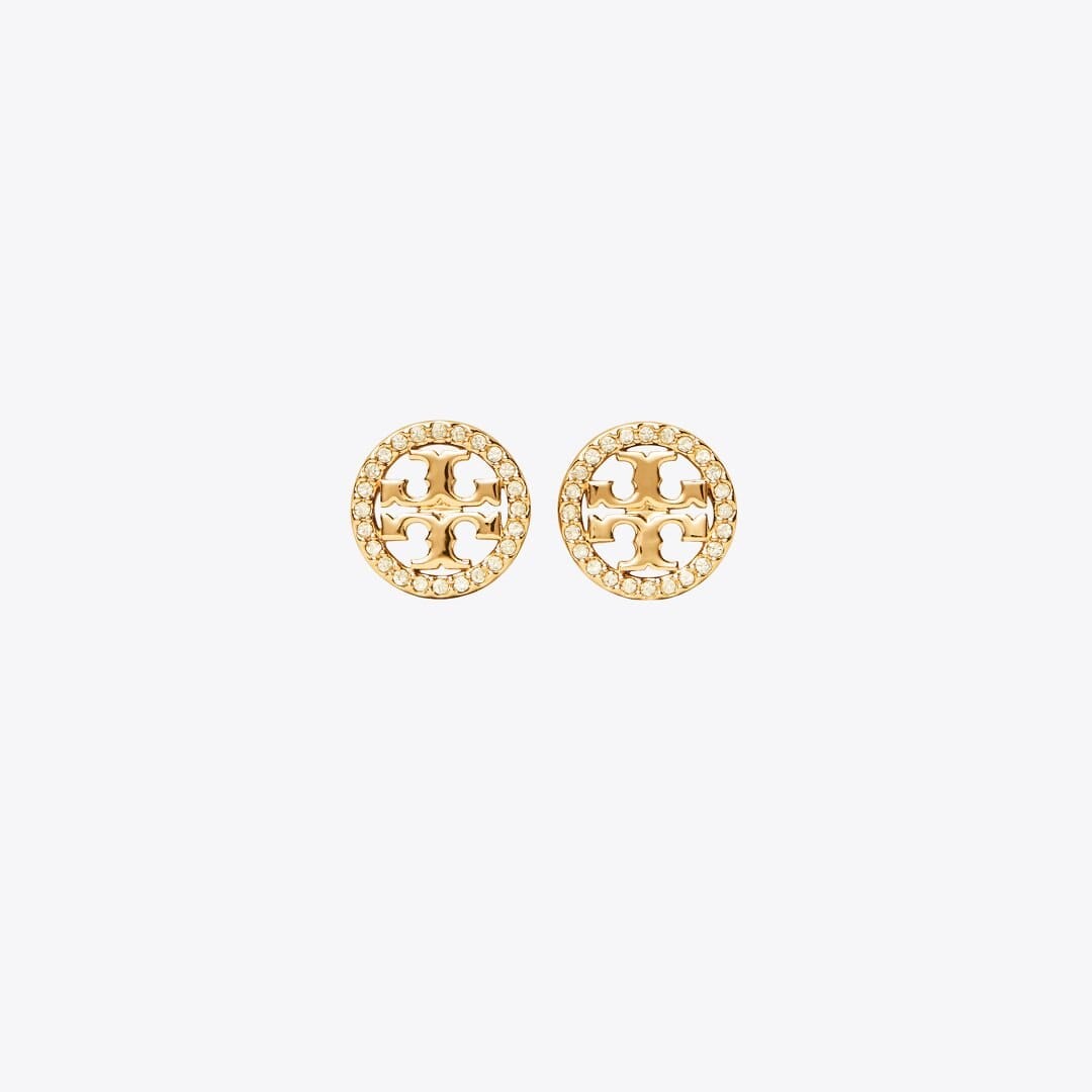 Tory Burch Icon Pav Stud Earrings Tory Gold/Crystal