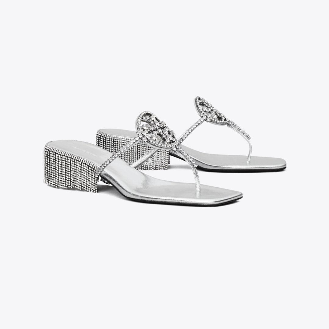 Tory Burch Miller Crystal Kitten Heel SILVER / SILVER
