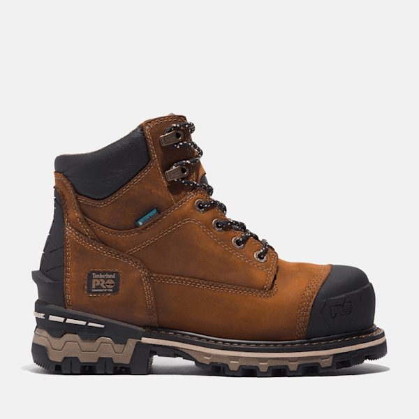 Timberland Boondock 6" Waterproof Comp-Toe Work Boot Brown Women'S