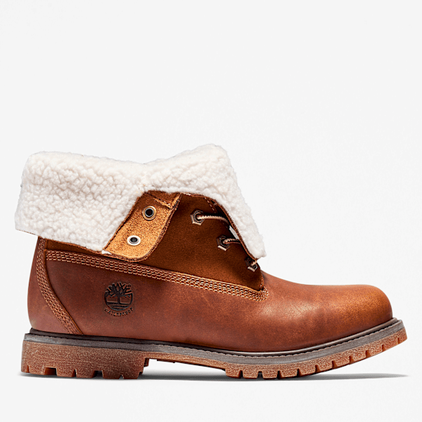 Timberland Warm-Lined Waterproof Roll-Top Boot Dark Brown Full-Grain Women'S