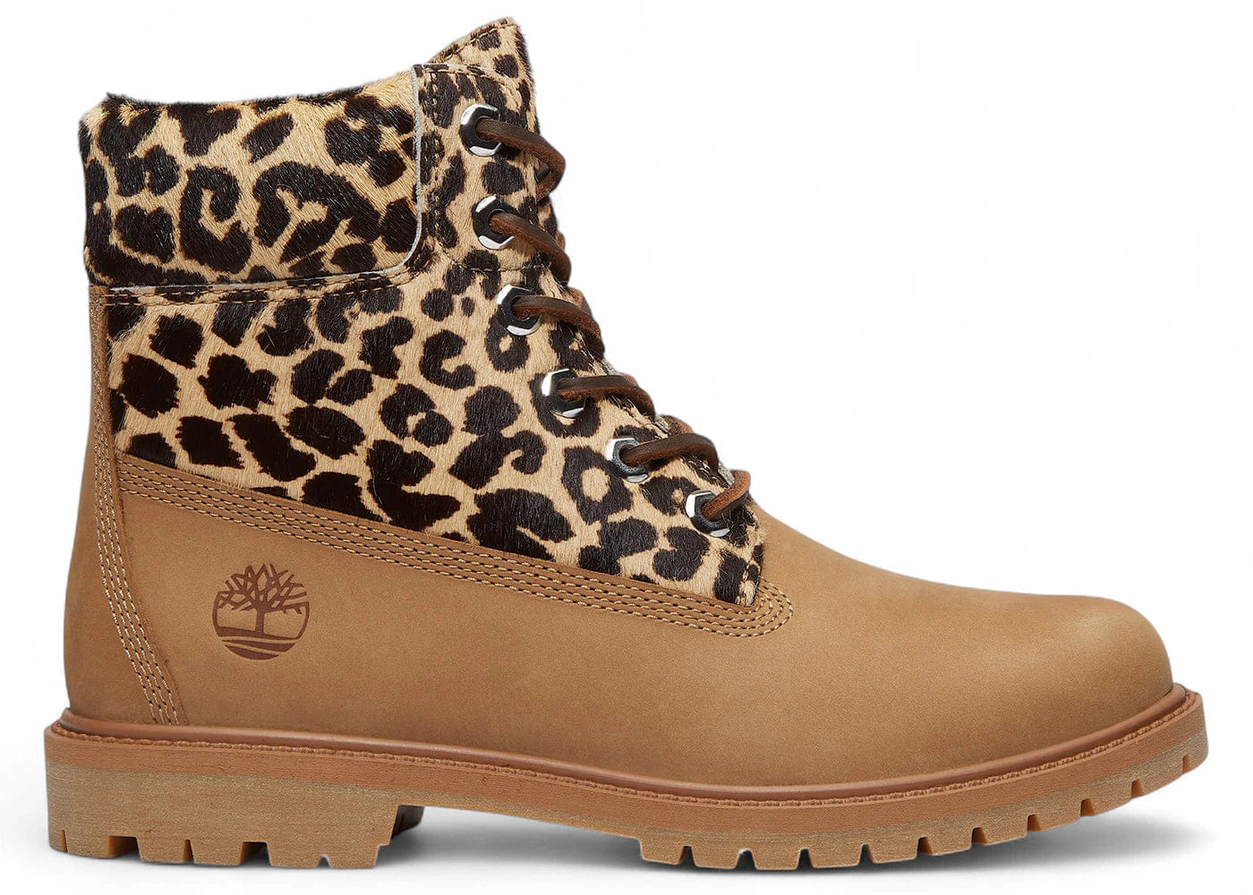 Timberland 6 Premium Boot Leopard Print Beige Nubuck Womens