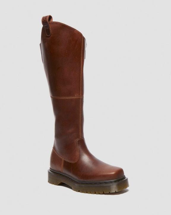 Dr Martens Amaayah Knee High Leather Boots - Butterscotch