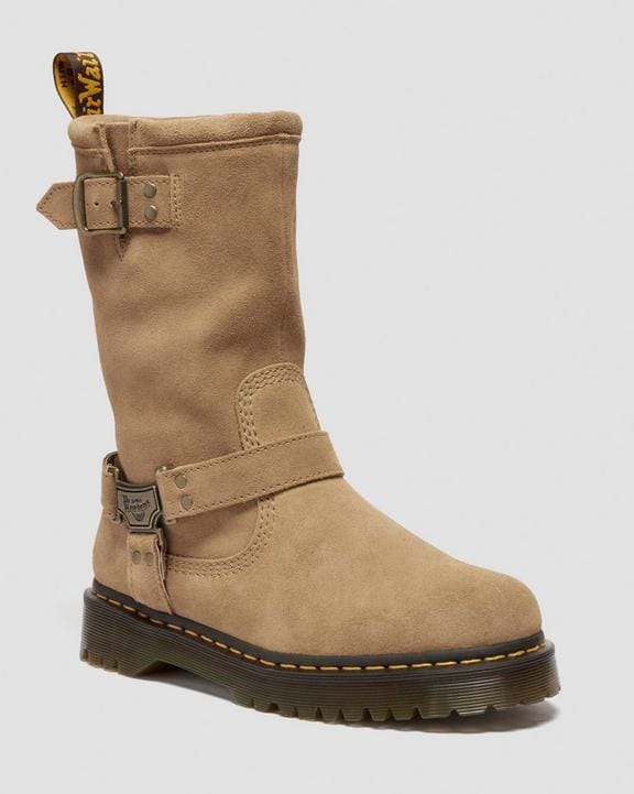 Dr Martens Anistone Hi Suede Biker Boots - Savannah Tan