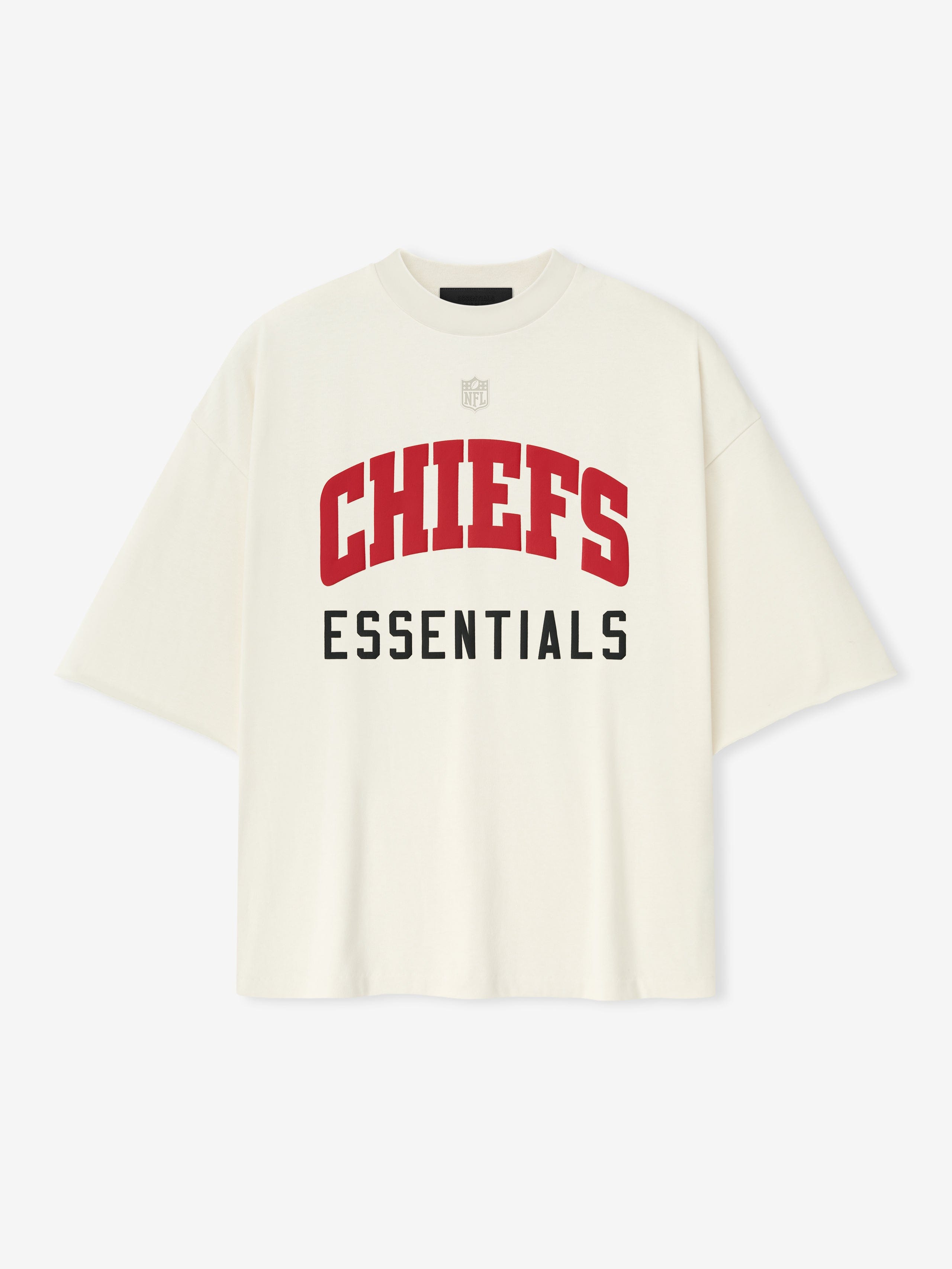Essentials Chiefs 90S 3/4 Sleeve Football T-Shirt Cream White