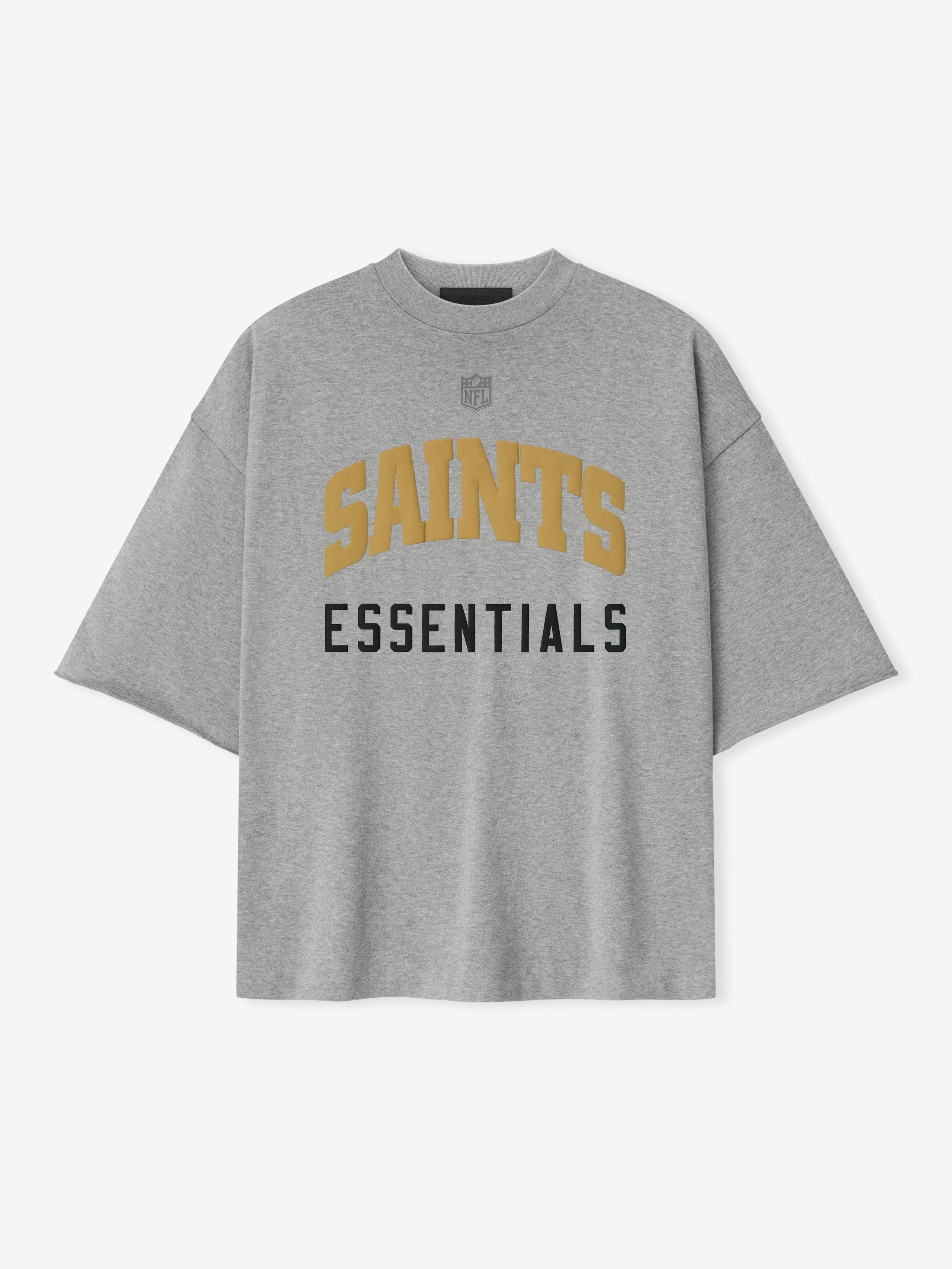 Essentials Saints 90S 3/4 Sleeve Football T-Shirt Concrete Heather