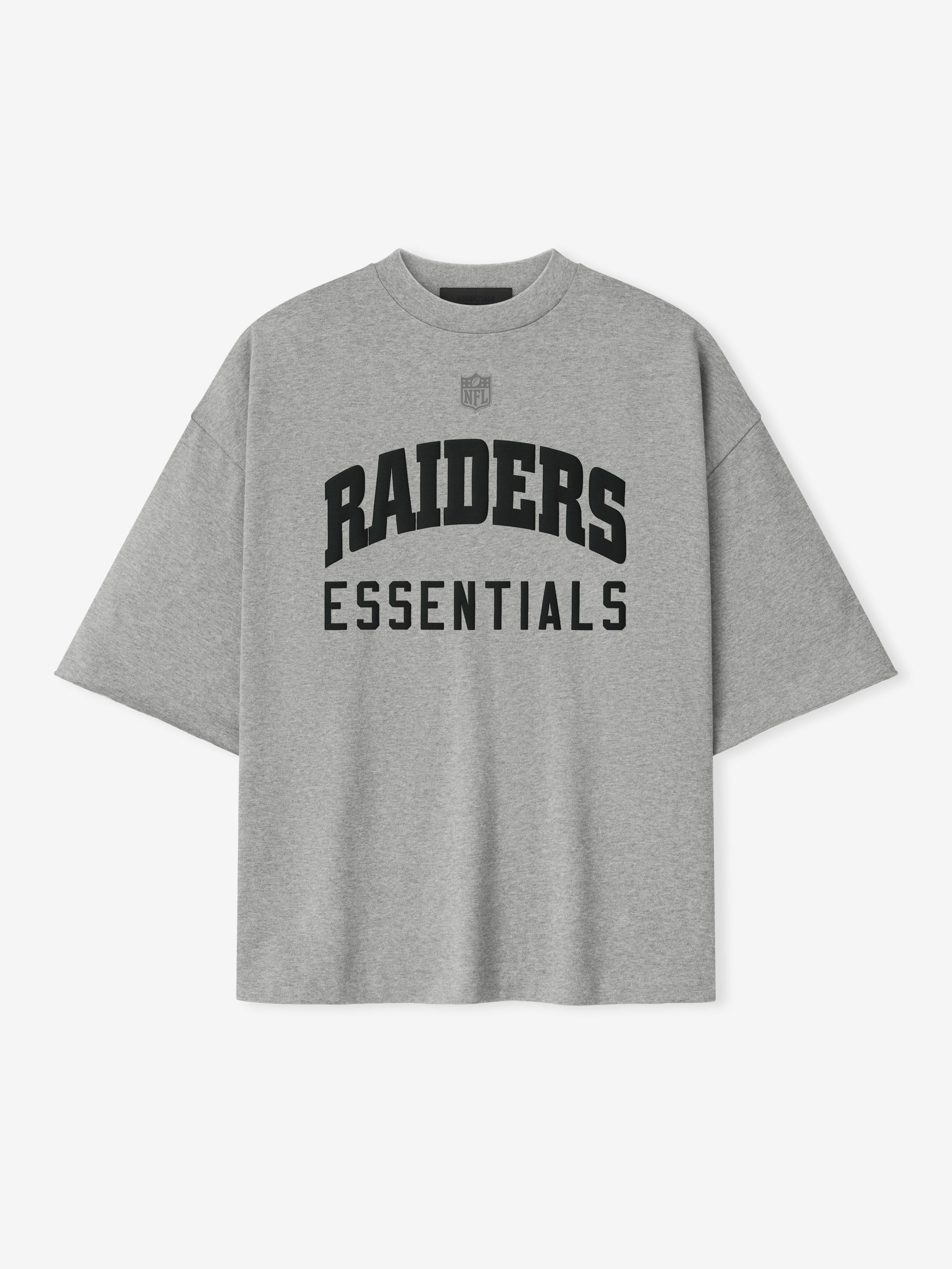 Essentials Raiders 90S 3/4 Sleeve Football T-Shirt Concrete Heather