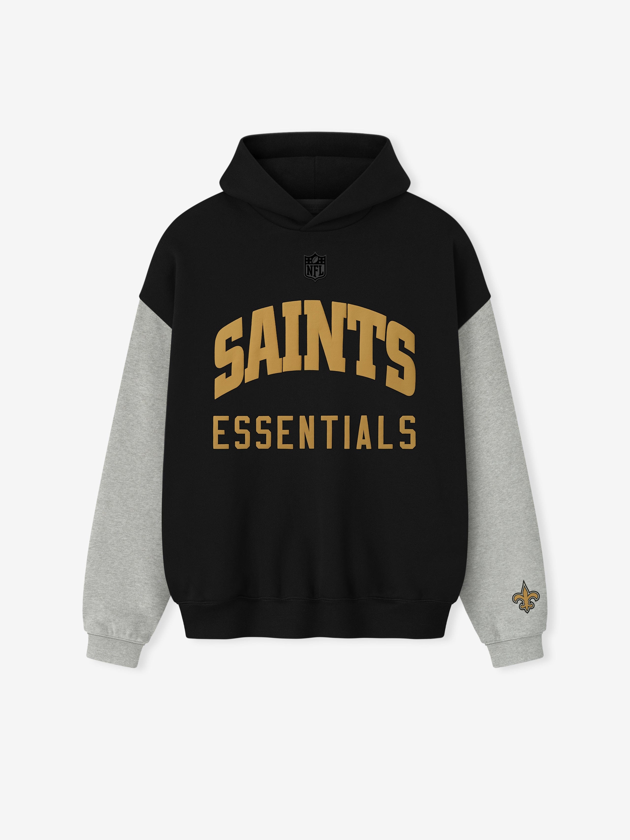 Essentials Saints Sport Hoodie Black/ Concrete Heather