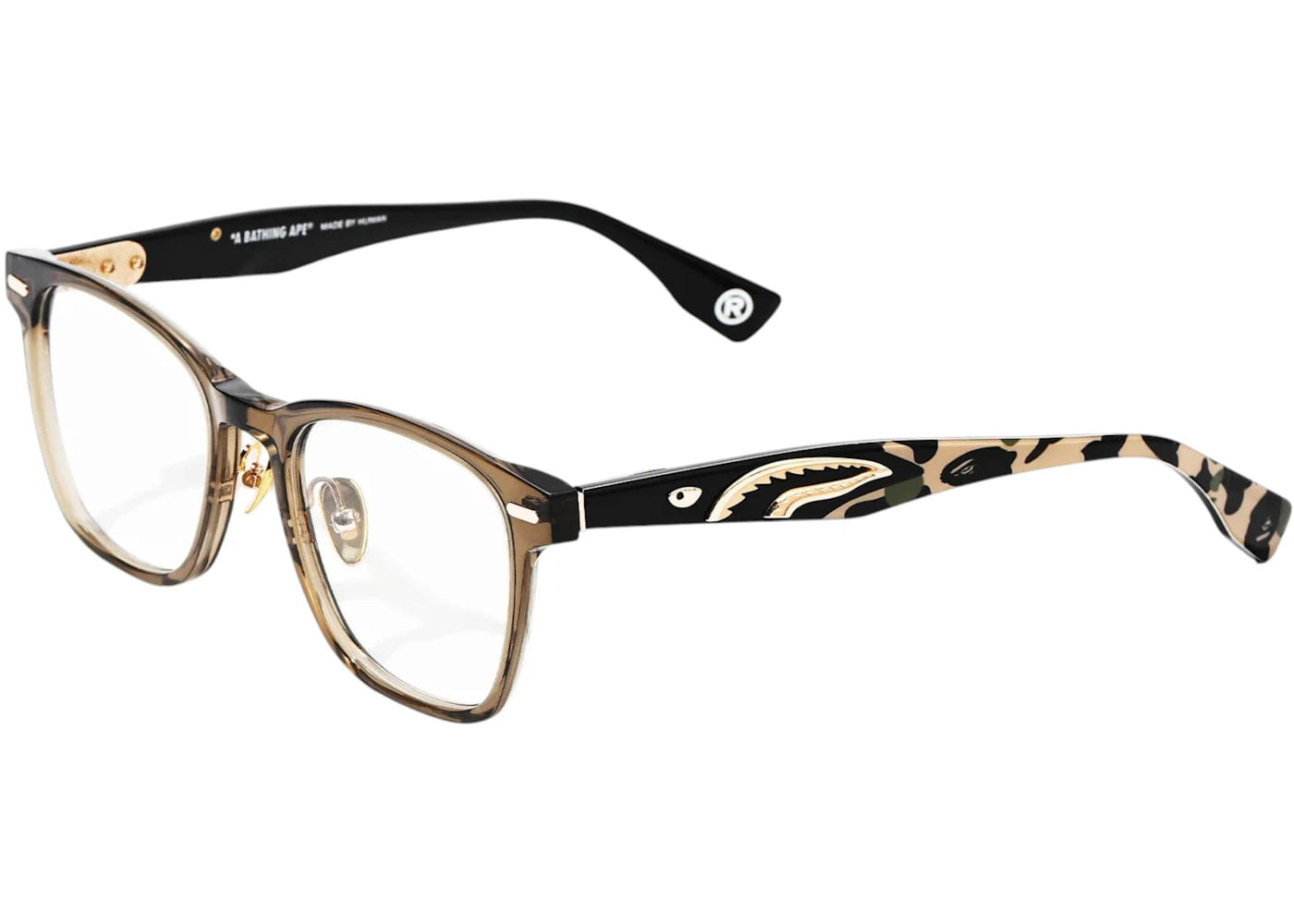 BAPE Shark 44 Sunglasses Gold