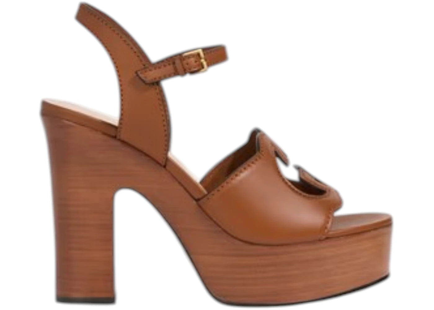 Gucci Brown Leather Platform Sandals Brown