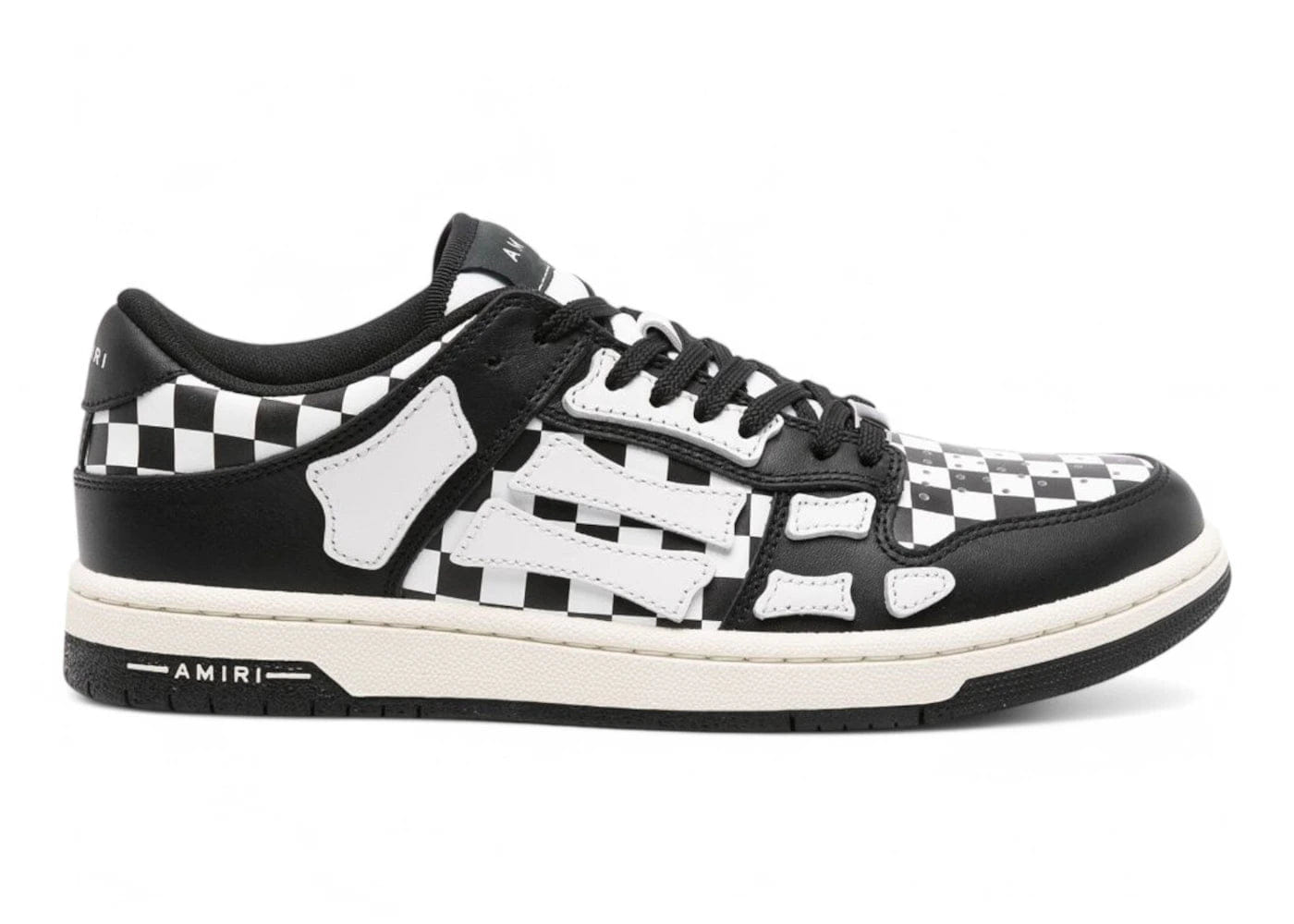 Amiri Skel Low Checkered Black White Womens