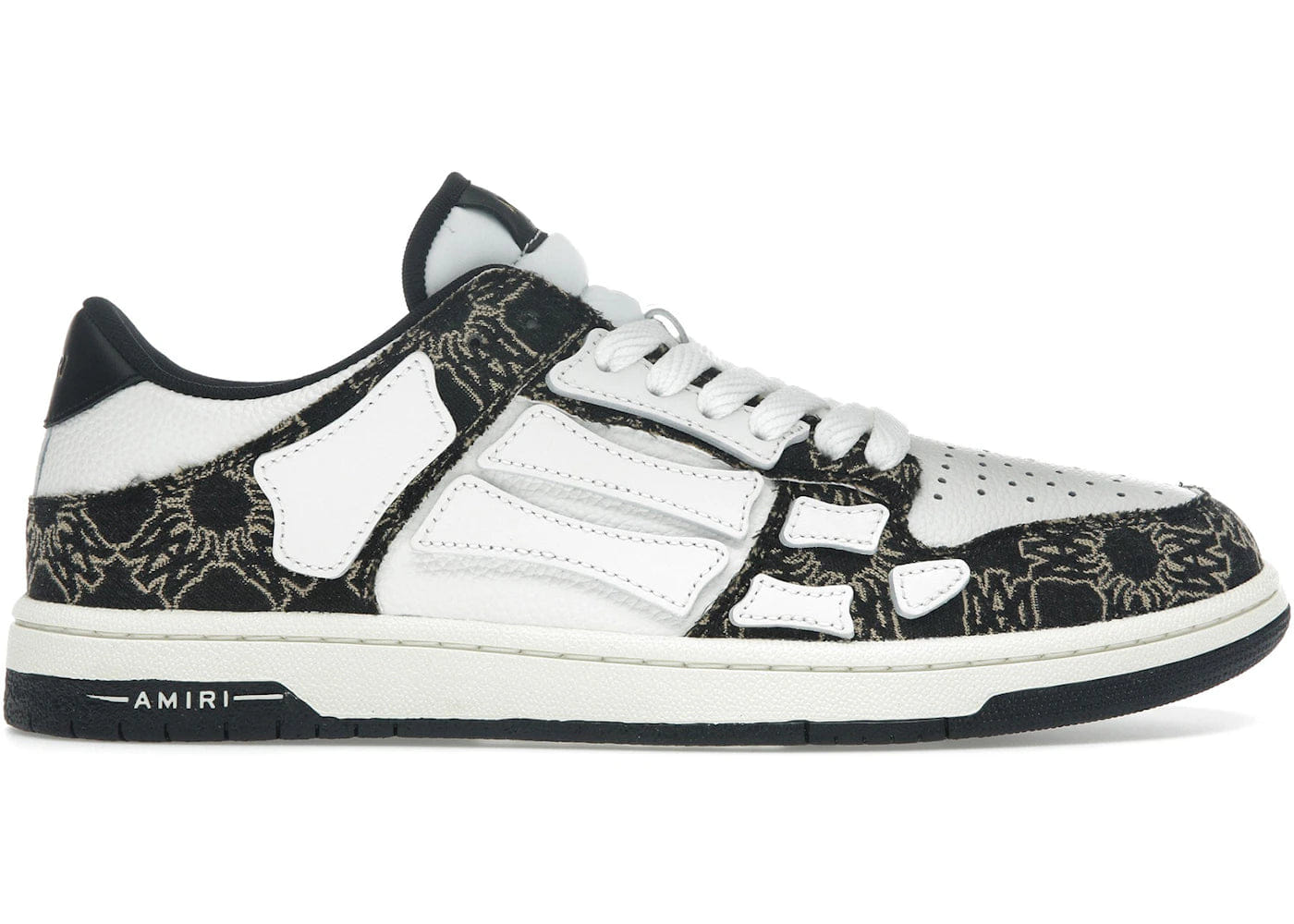 Amiri Skel Top Low White Black Quad Monogram Print