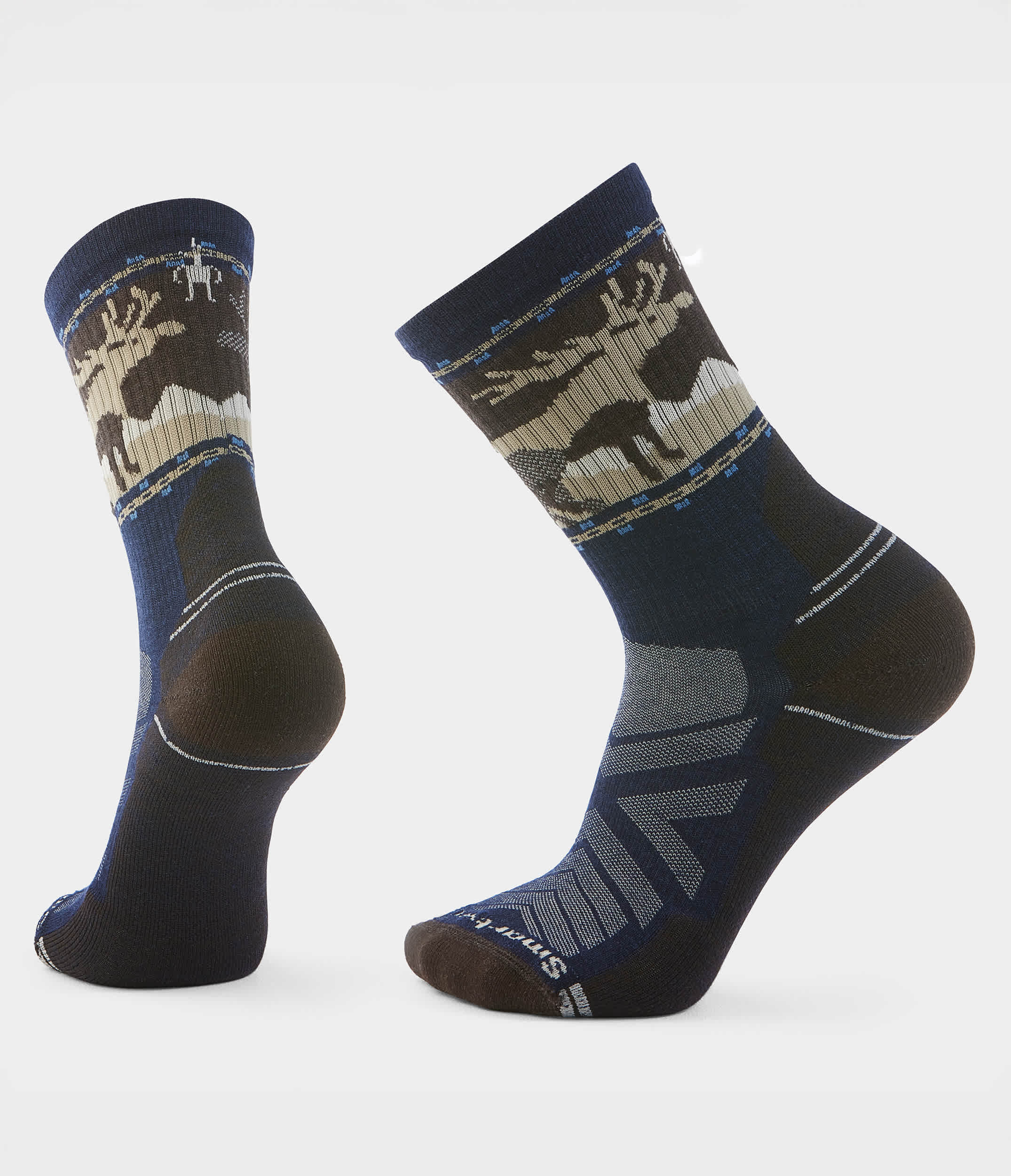 The North Face HiKE Light Cushion Mountain Moose Crew Socks Deep Navy