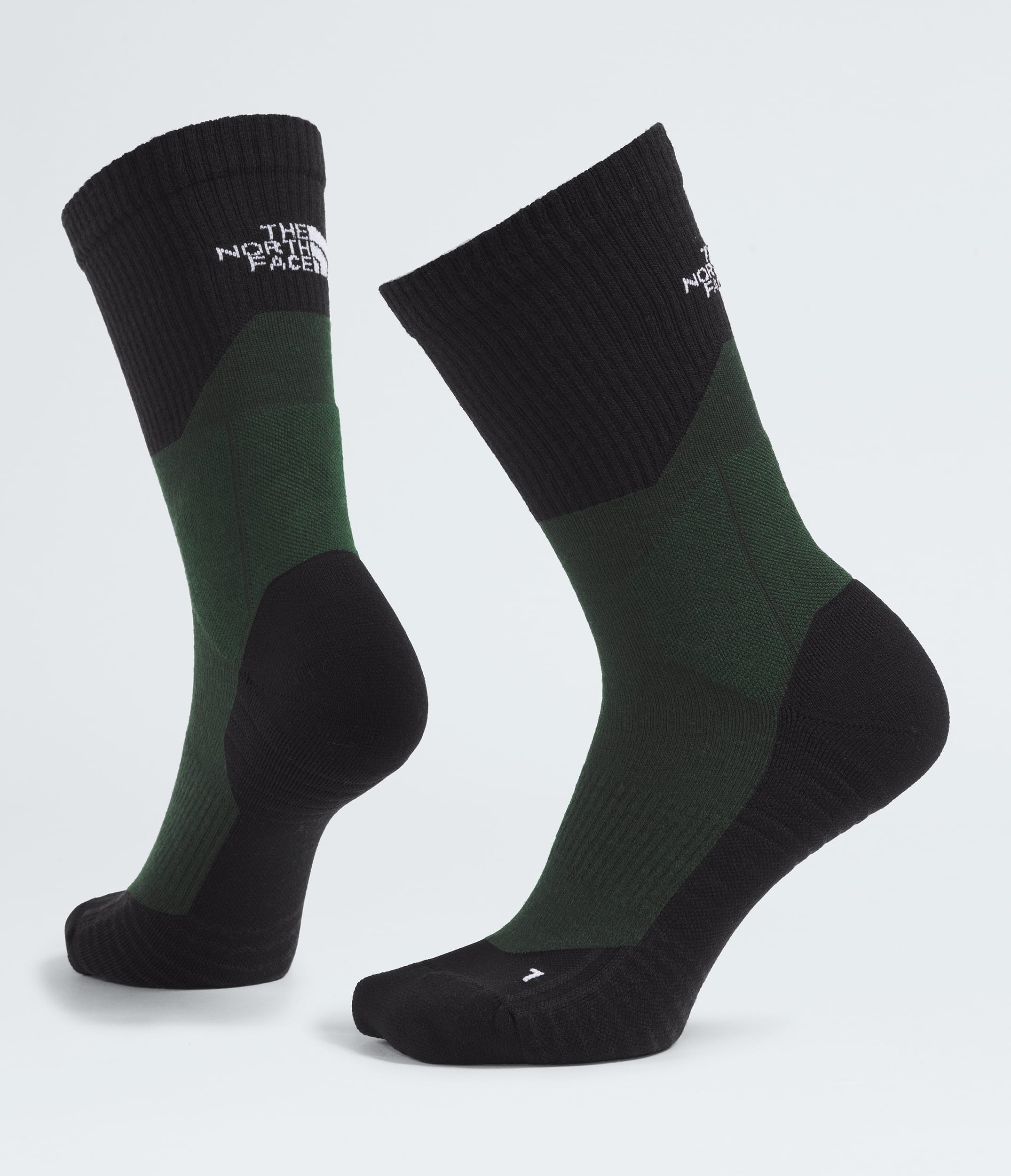 The North Face Hiking Crew Socks Bark Mist/Woodland Green/TNF Black Pine Needle
