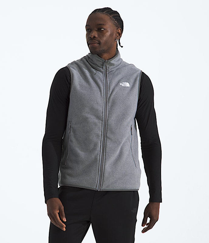 The North Face Men Glacier Fleece Vest TNF Mid Grey Heather TNF Black