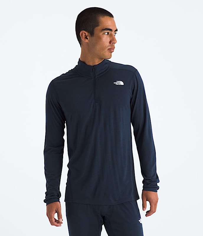 The North Face TNF x Smartwool Men Merino Blend 150 Long - Sleeve Zip Black Deep Navy