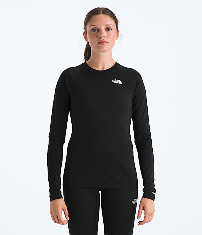 The North Face TNF x Smartwool Women Merino Blend 150 Long - Sleeve Crew Black Deep Navy