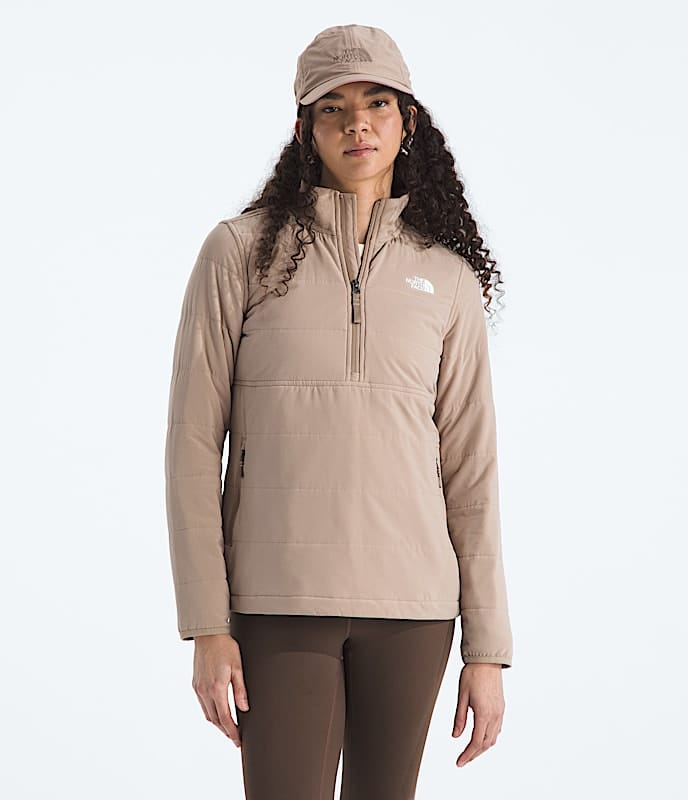 The North Face Women Mountain Sweatshirt Pullover Mushroom Grey White Dune/Tawny Quartz TNF Black