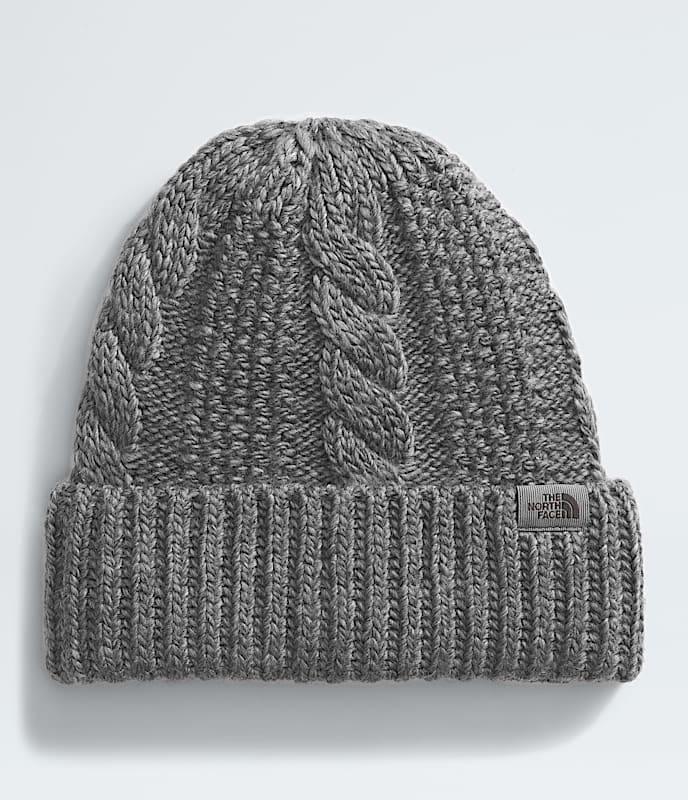 The North Face Women Oh Mega Beanie TNF Black/TNF Black TNF Medium Grey Heather White Dune