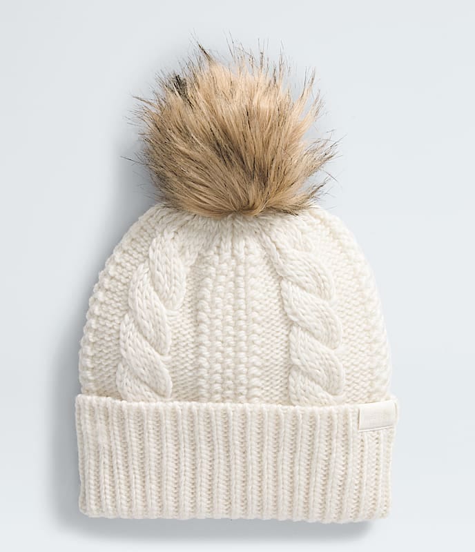 The North Face Women Oh Mega Fur Pom Beanie Twilight Galaxy TNF Medium Grey Heather