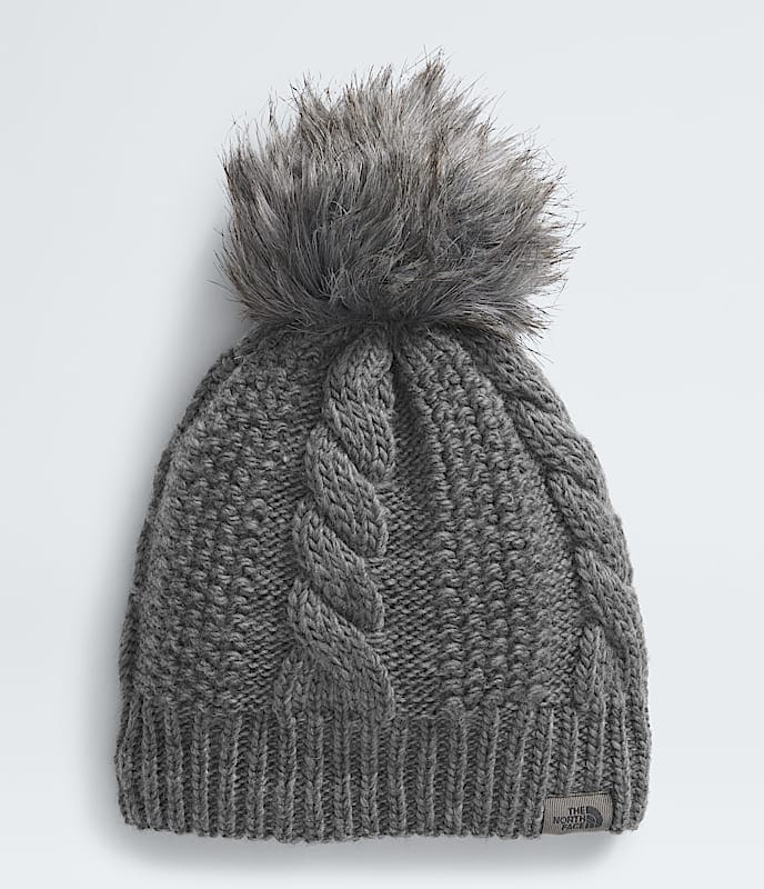 The North Face Women Oh Mega Fur Pom Lined Beanie Mocha Brown