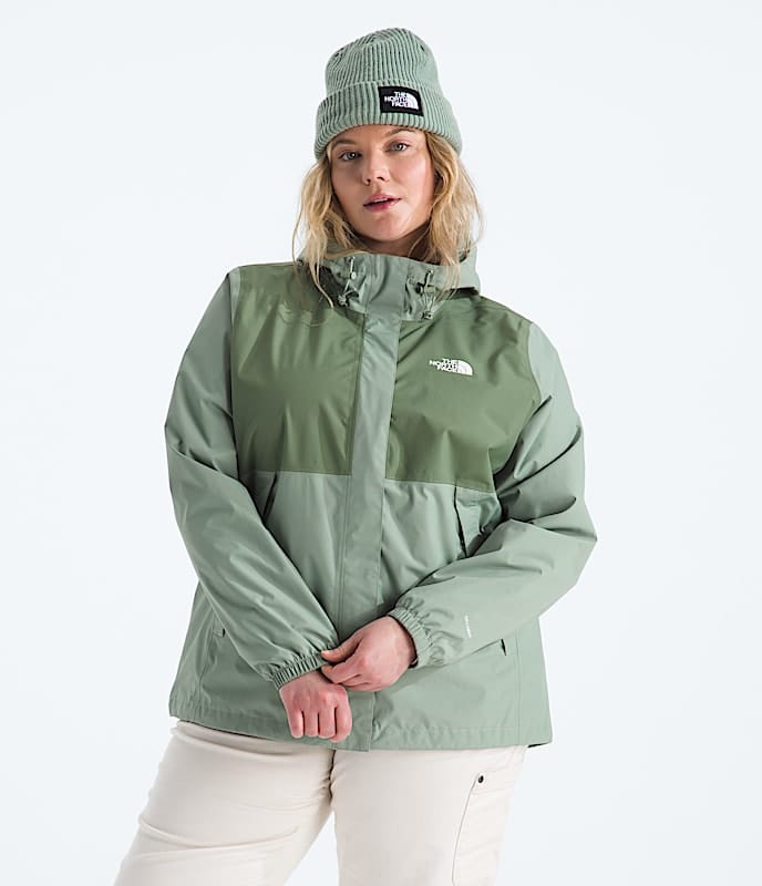 The North Face Women Plus Antora Jacket Slate Moss/Bark Mist TNF Black