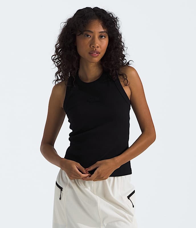 The North Face Women Slim Rib Tank TNF White TNF Black