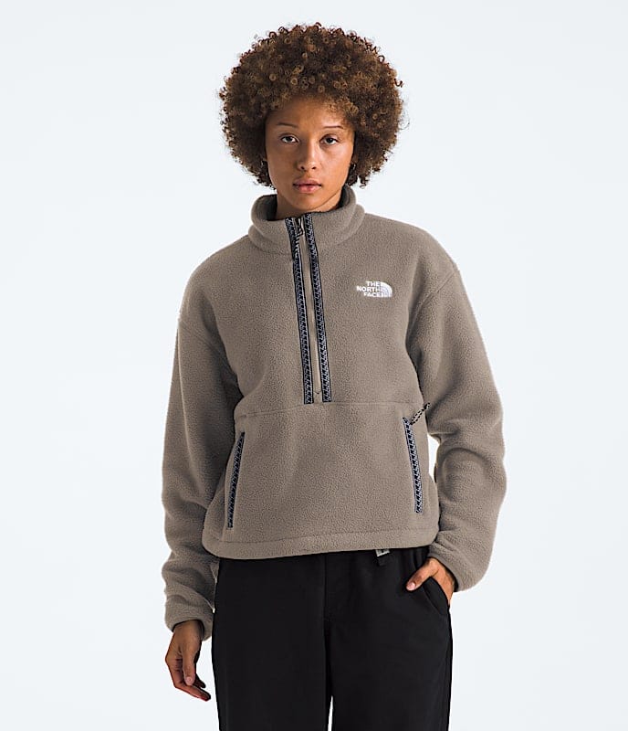 The North Face Women TNF Fleeski Zip Pullover White Dune Mocha Brown TNF Black/TNF Black Twilight Galaxy