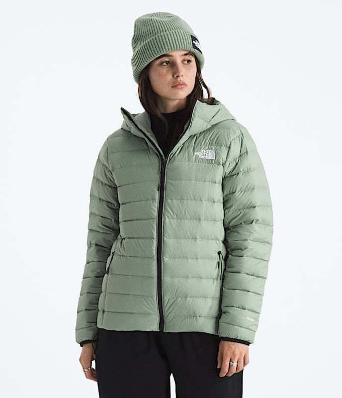 The North Face Women Classic Down Hooded Jacket TNF Black Slate Moss White Dune