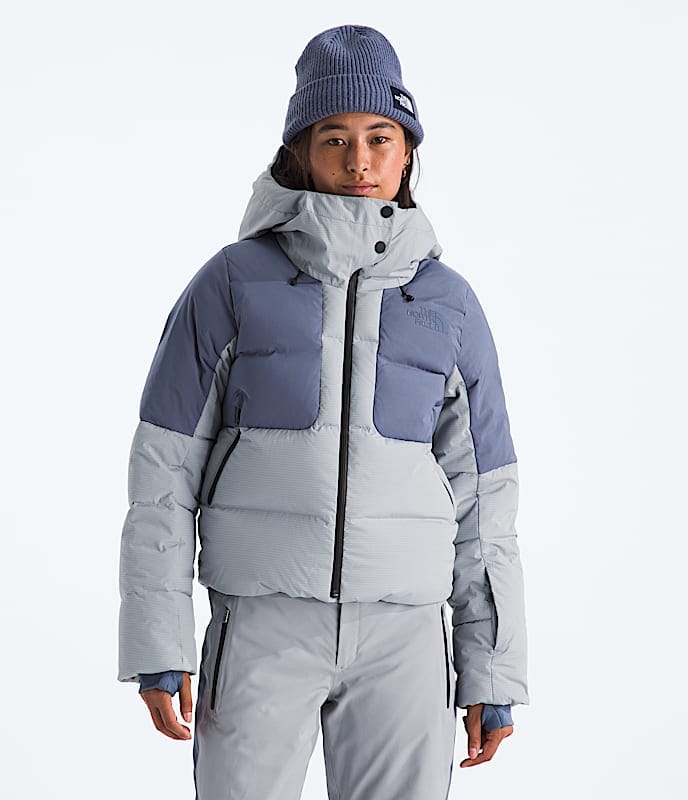 The North Face Women Cold Spell Cropped Down Jacket Slate Moss/TNF Black Blue Flax/Twilight Galaxy