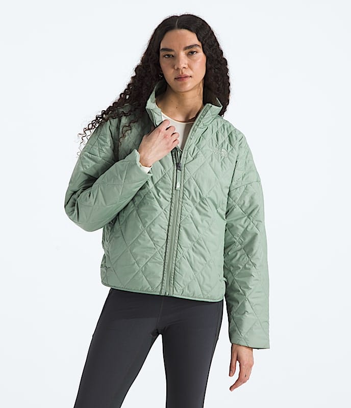 The North Face Women Diamond Peak Insulated Jacket White Dune Slate Moss Space