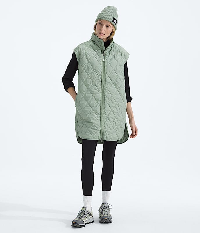 The North Face Women Diamond Peak Insulated Vest White Dune Slate Moss Space